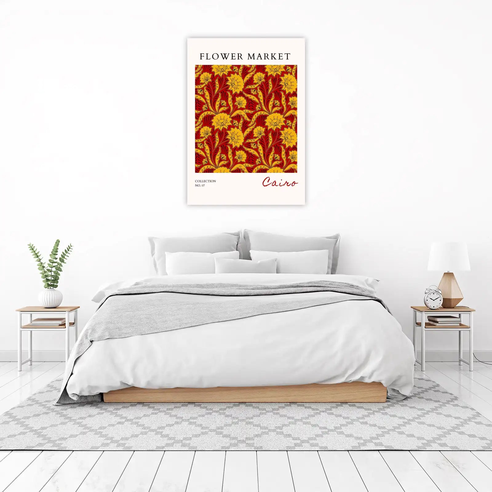 Cairo Floral Market Red & Gold Wall Art