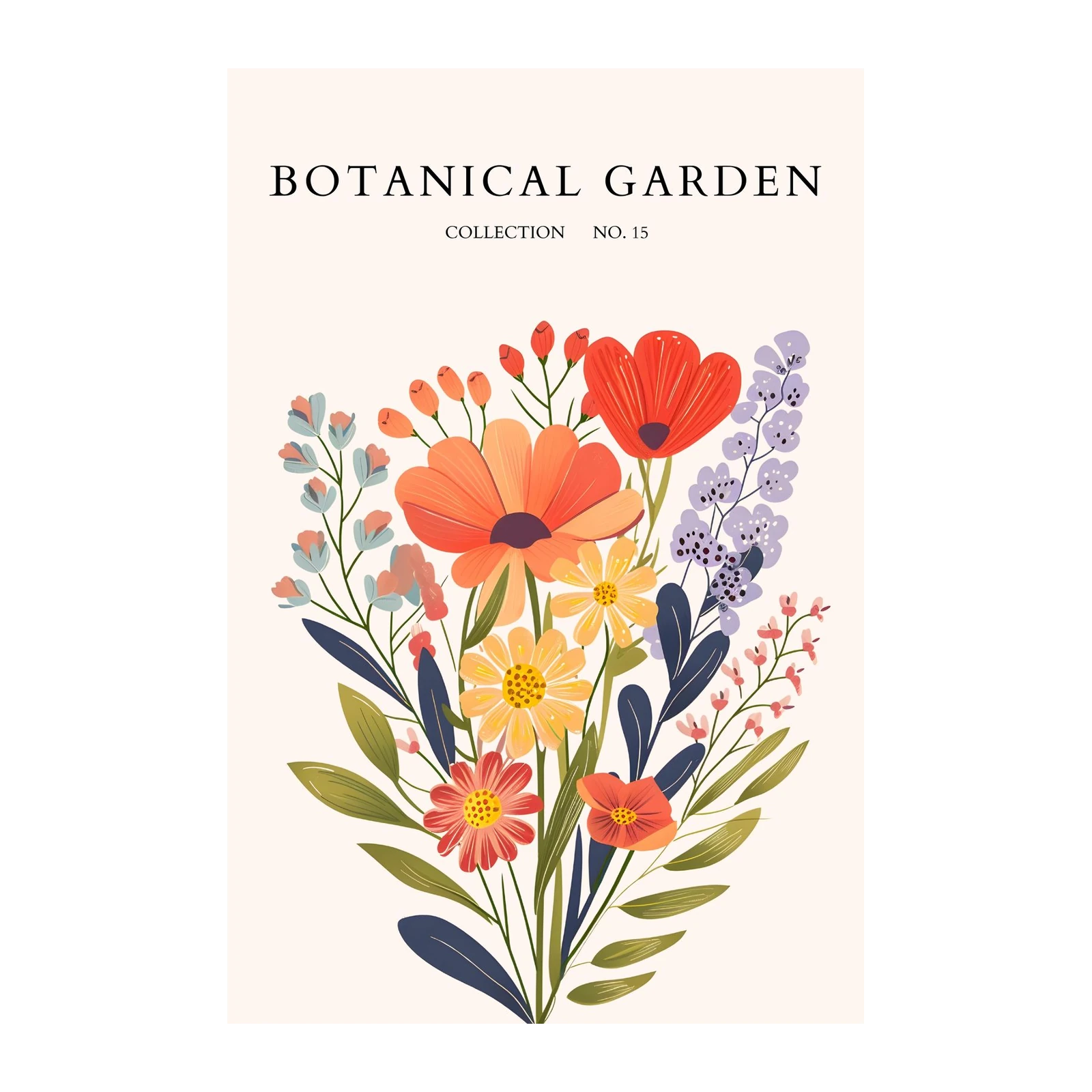 Vibrant Botanical Garden Flower Collection Wall Art