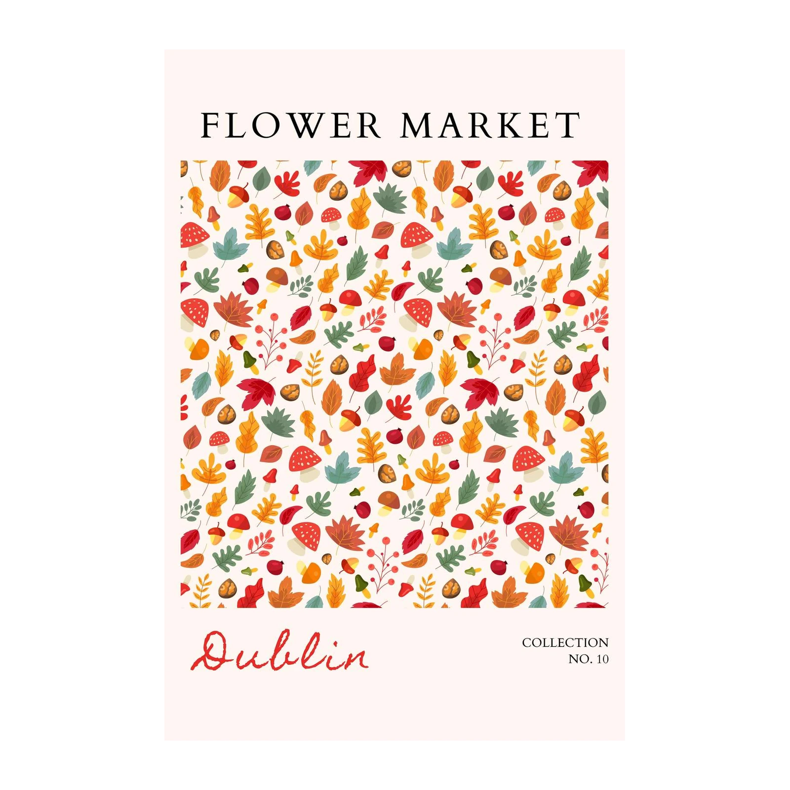 Autumn Harvest Mushroom & Leaf Wall Art
