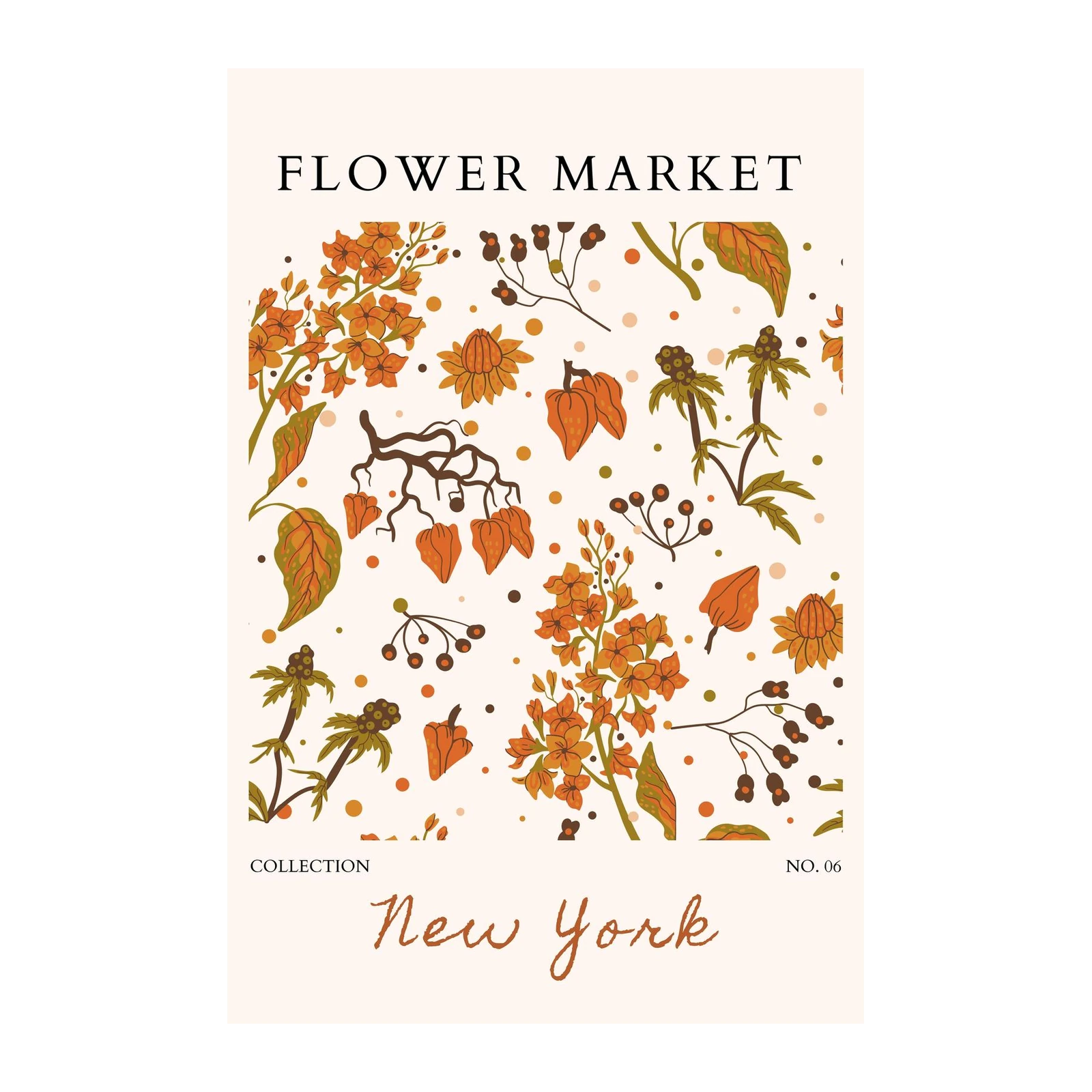 Autumn Flower Market New York Wall Art