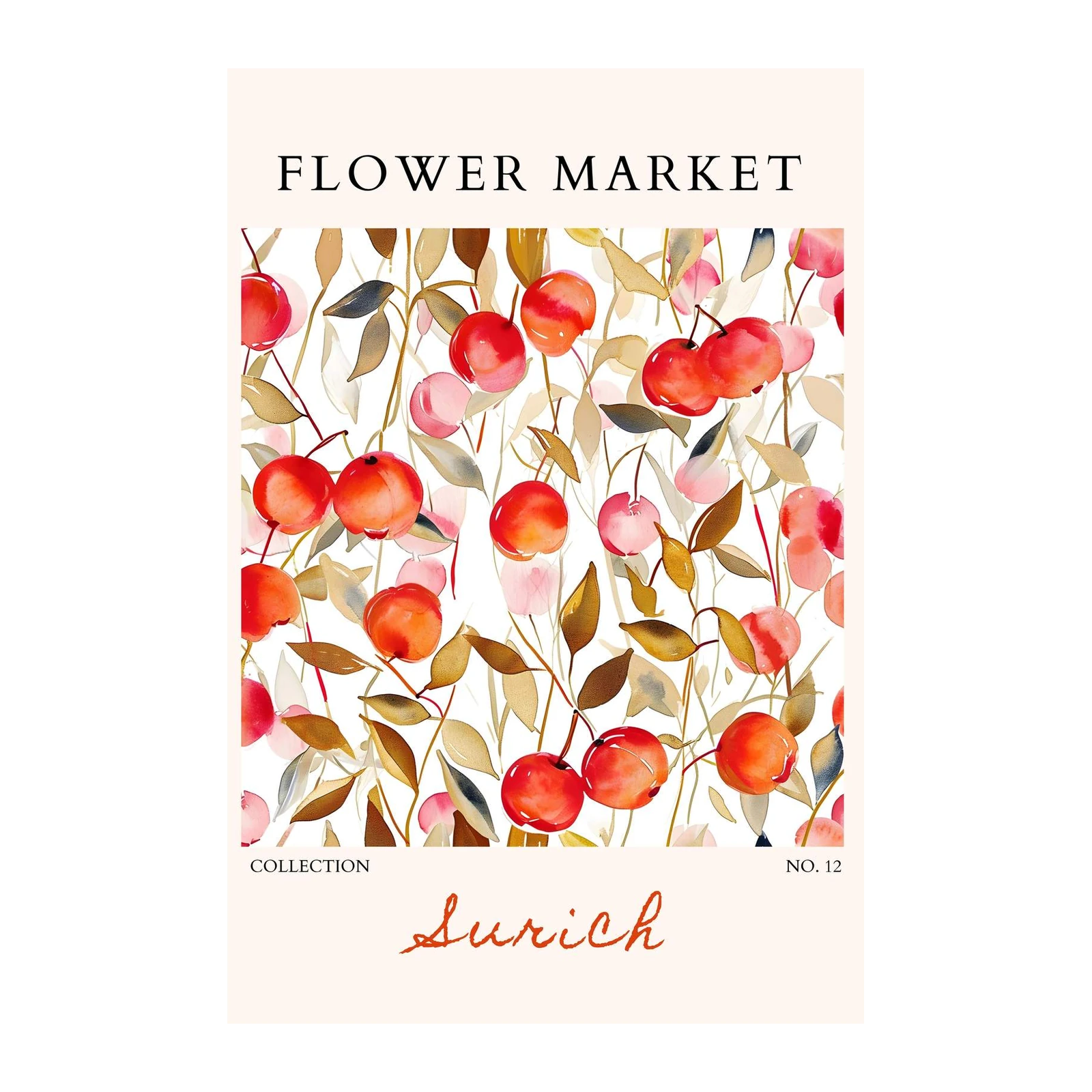 Vibrant Cherry Blossom Floral Wall Art Wall Art