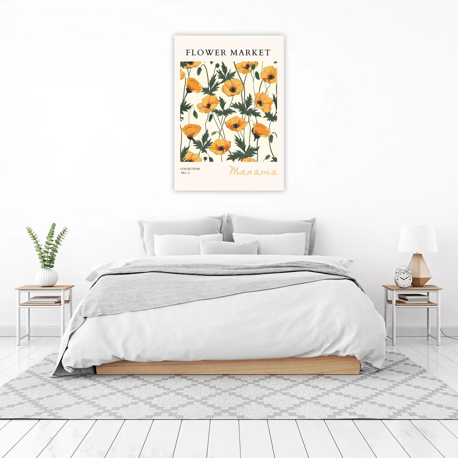 Vibrant Orange Poppy Flower Market Wall Art