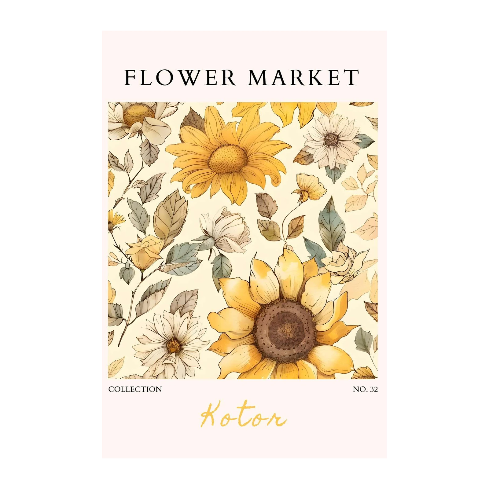 Sunflower Garden Floral Art Wall Art