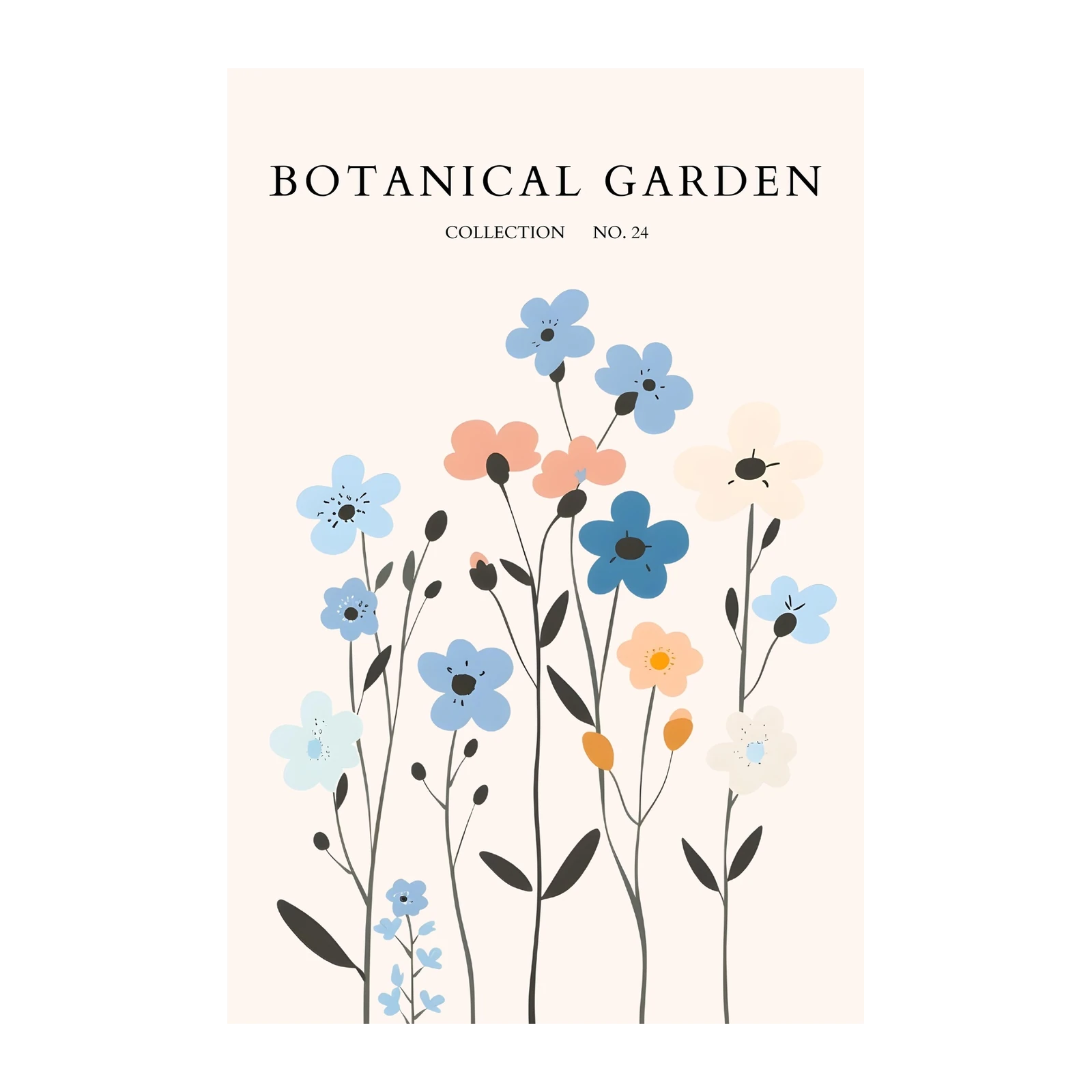 Whimsical Floral Botanical Garden Wall Art