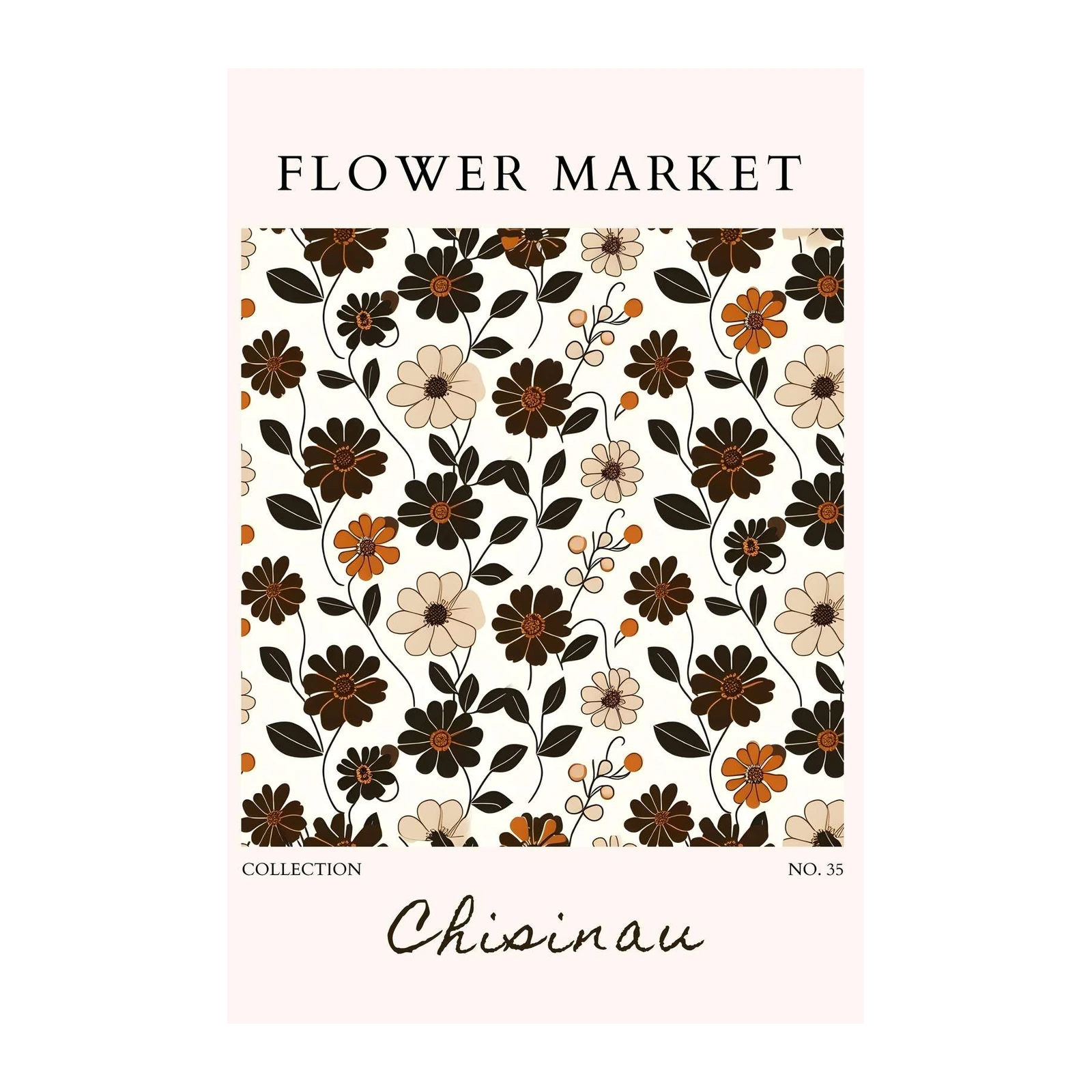Retro Floral Arrangement Wall Art
