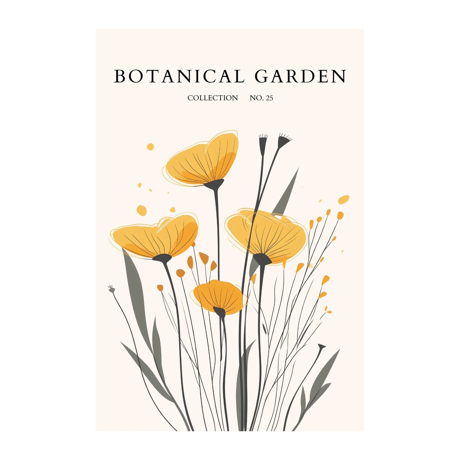 Abstract Yellow Poppy Botanical Garden Wall Art