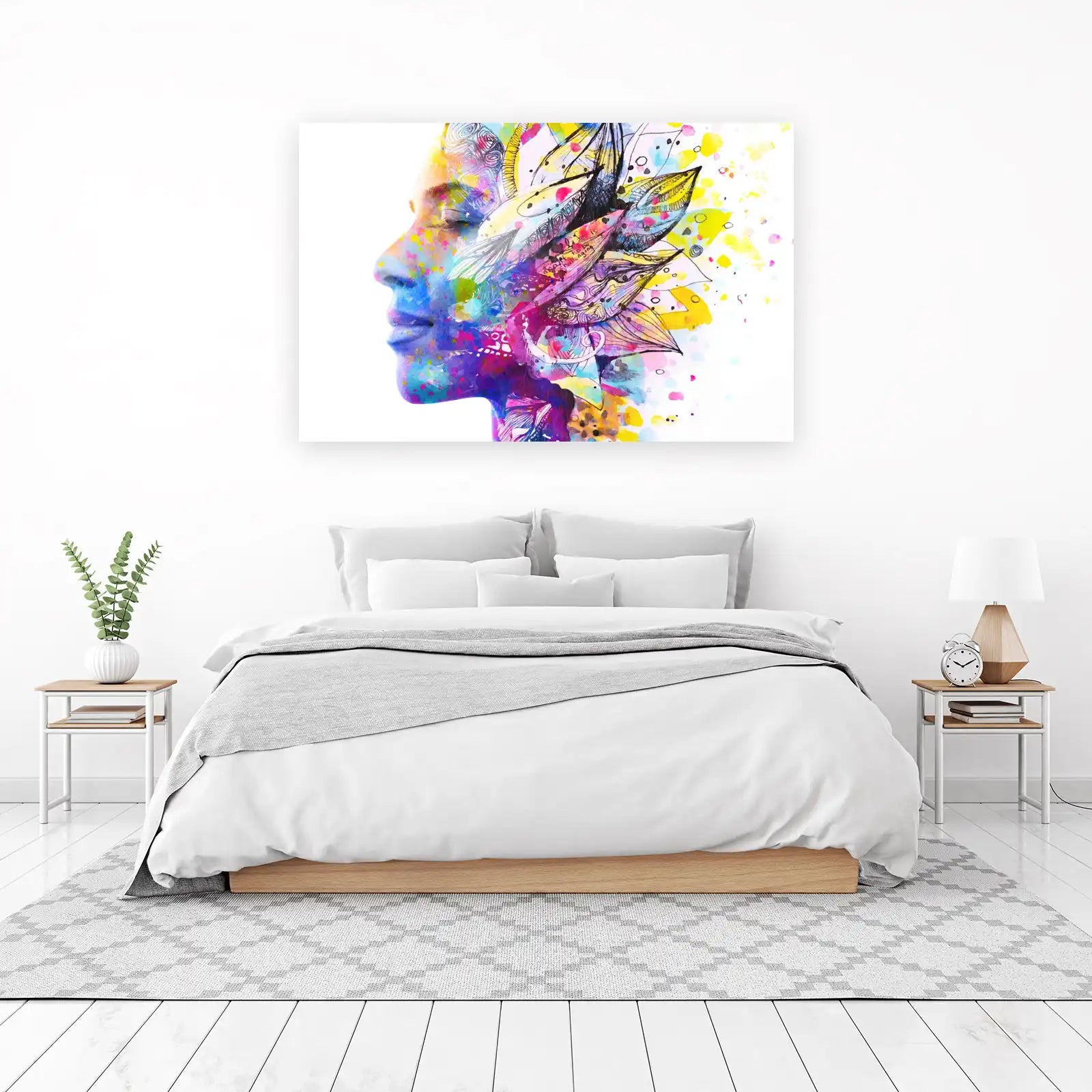 Vibrant Abstract Face Art Wall Art