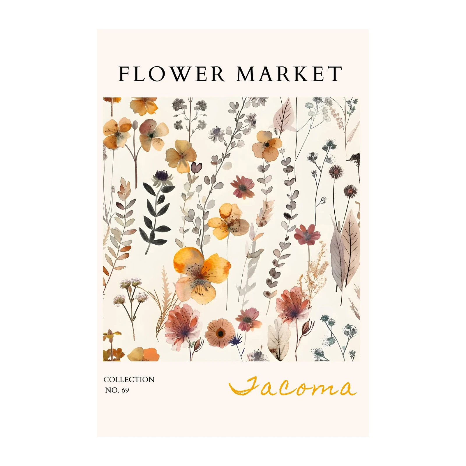 Watercolor Floral Market Wall Art