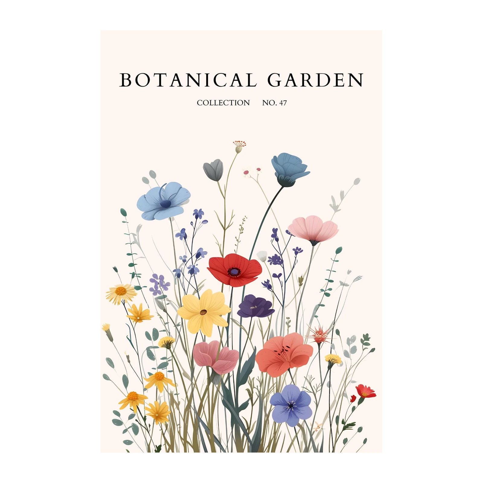Vibrant Botanical Garden Floral Wall Art