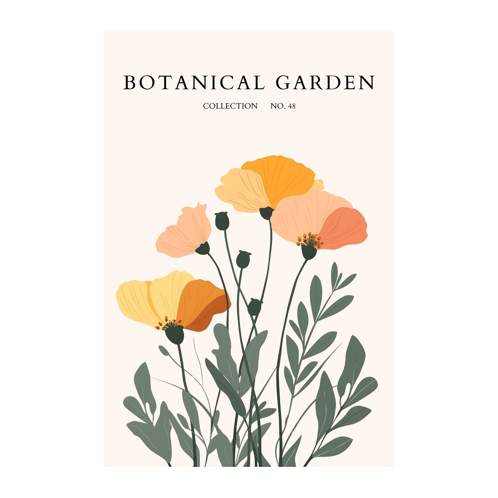 Botanical Garden Poppies Wall Art