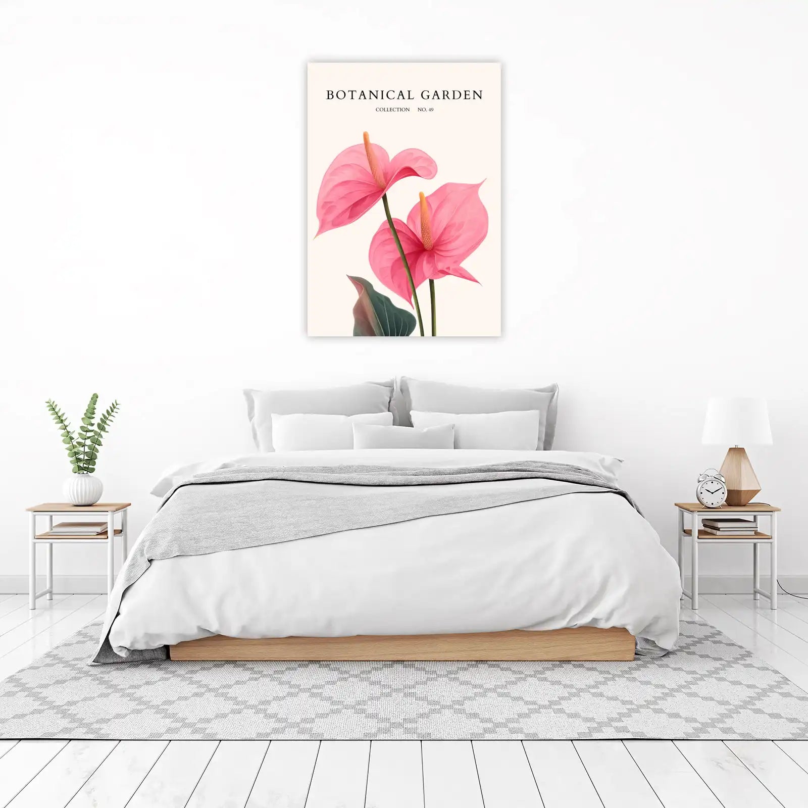 Elegant Pink Anthurium Botanical Garden Wall Art