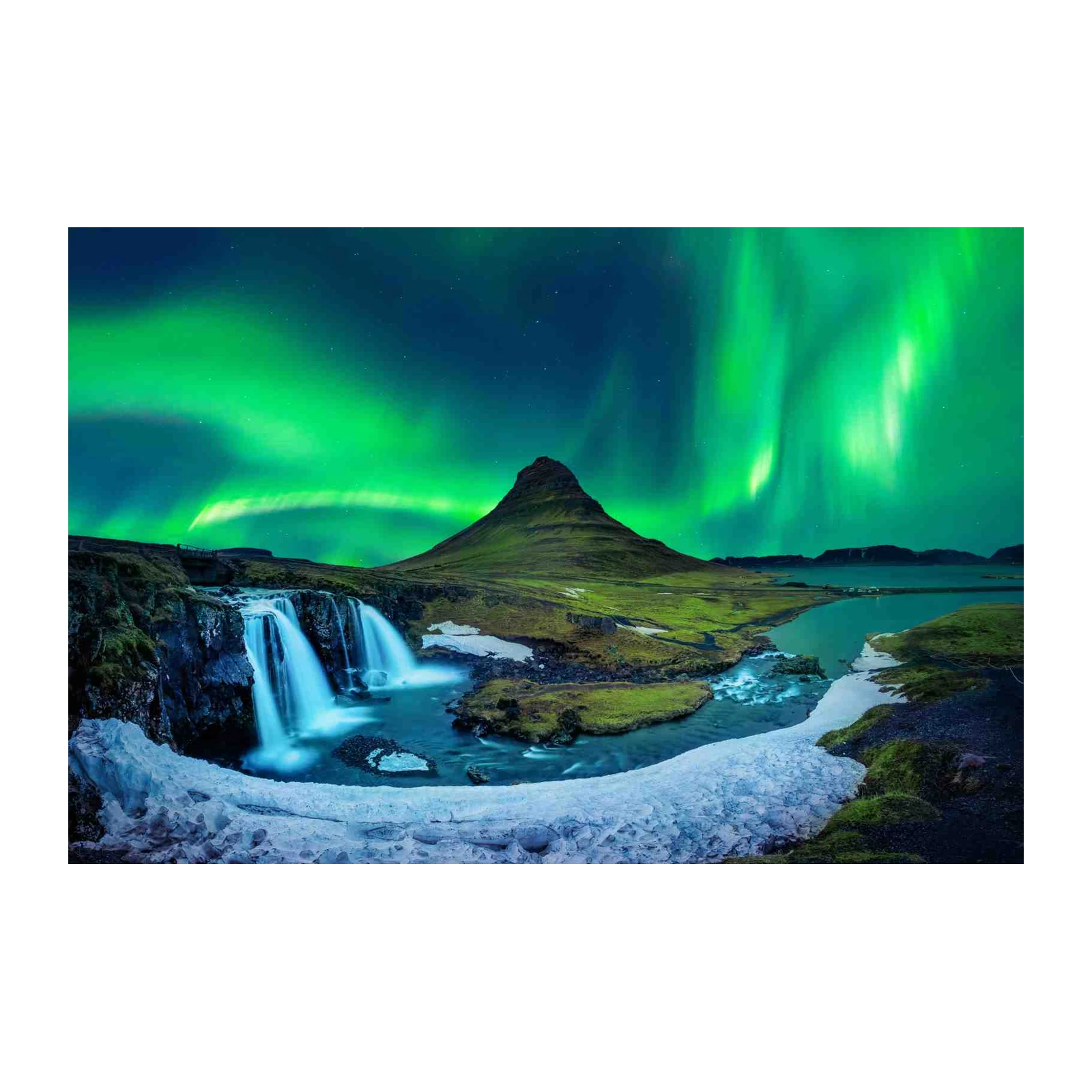 Kirkjufell Aurora Waterfall Wall Art