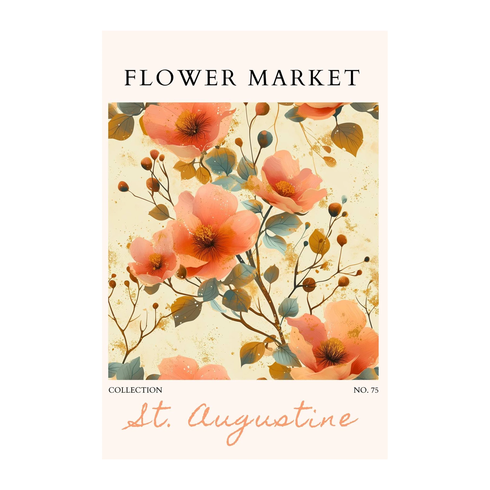 Floral Bloom Wall Art - Elegant Botanical Art