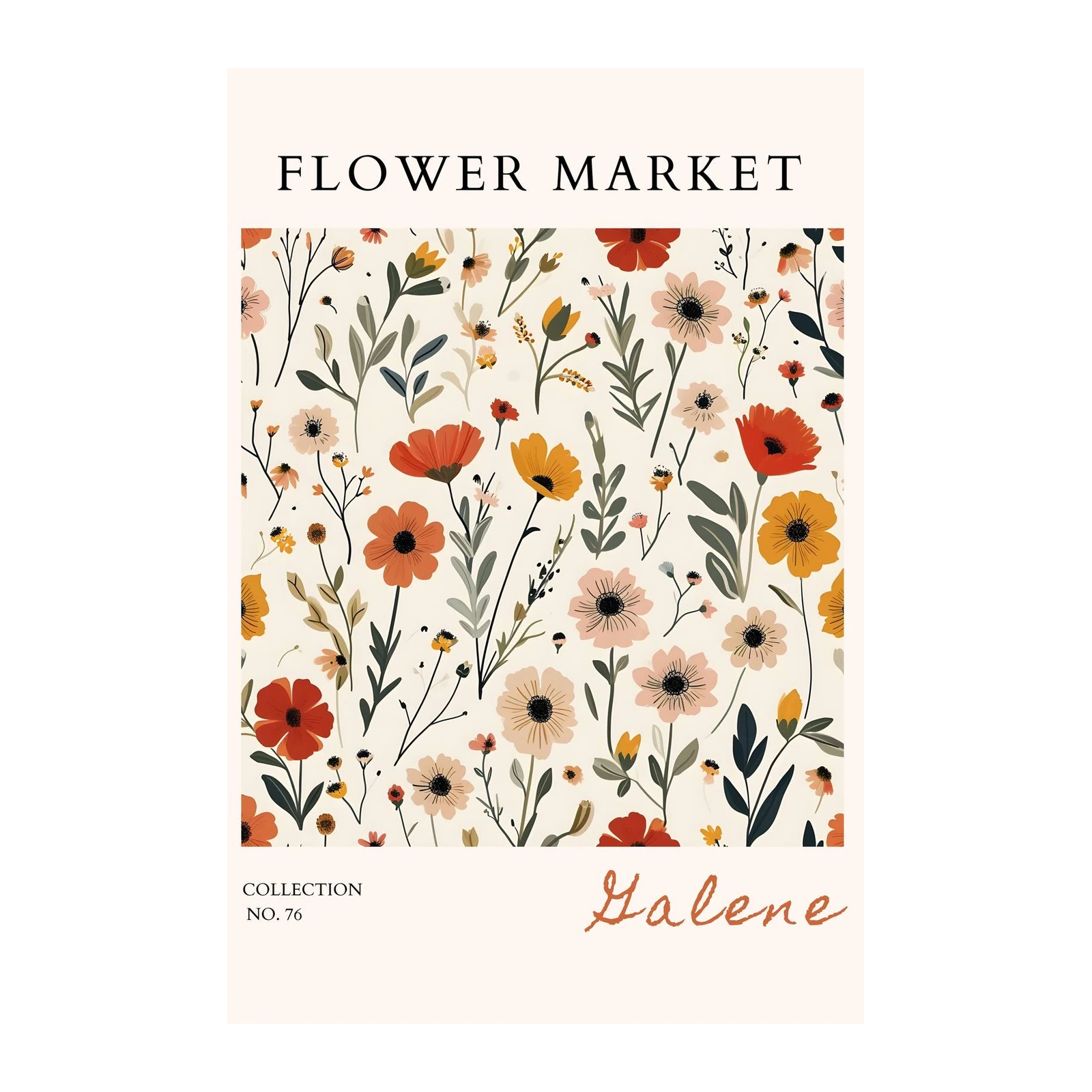 Vintage Floral Meadow Wall Art