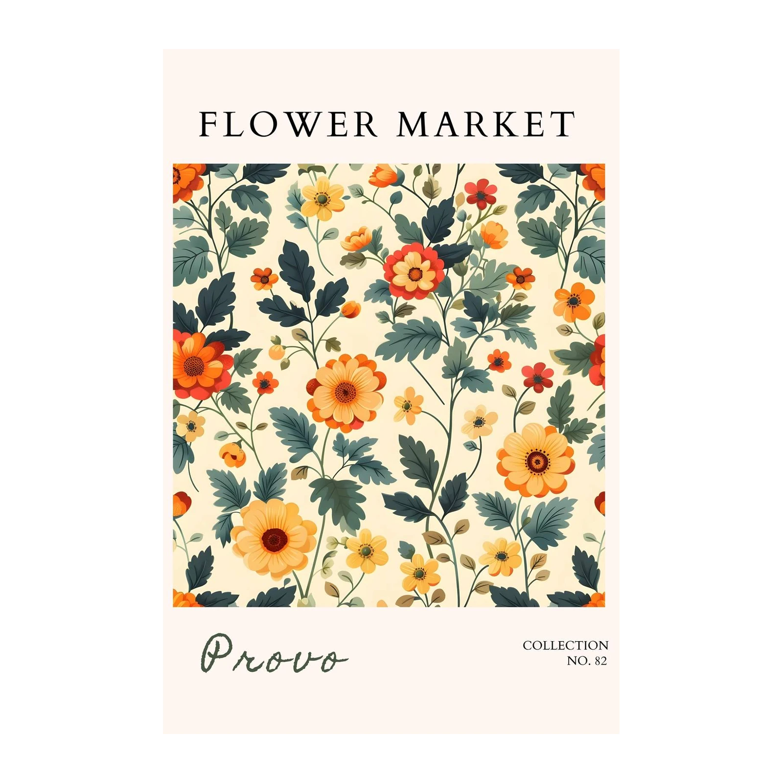 Vibrant Floral Garden Wall Art