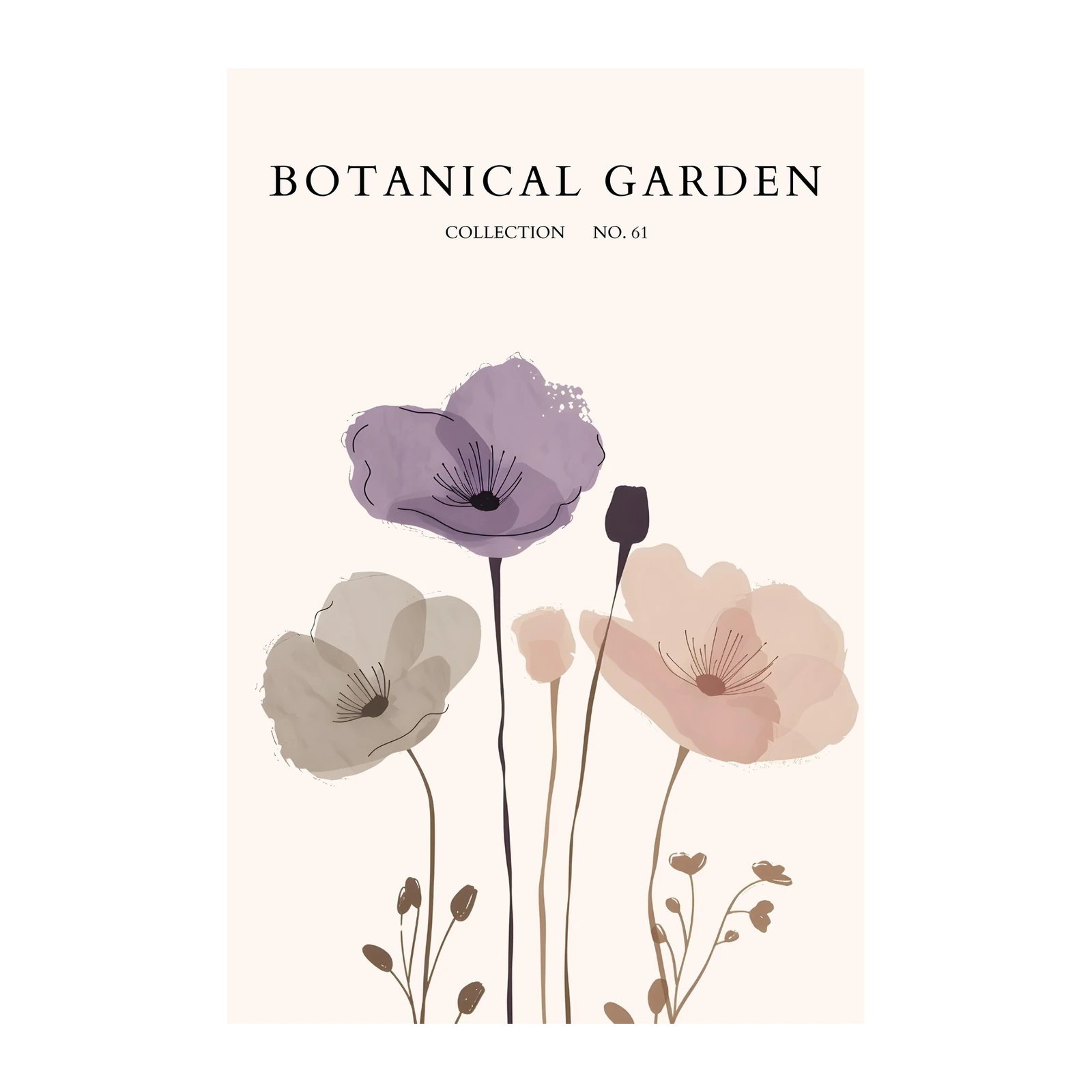 Pastel Floral Botanical Garden Wall Art