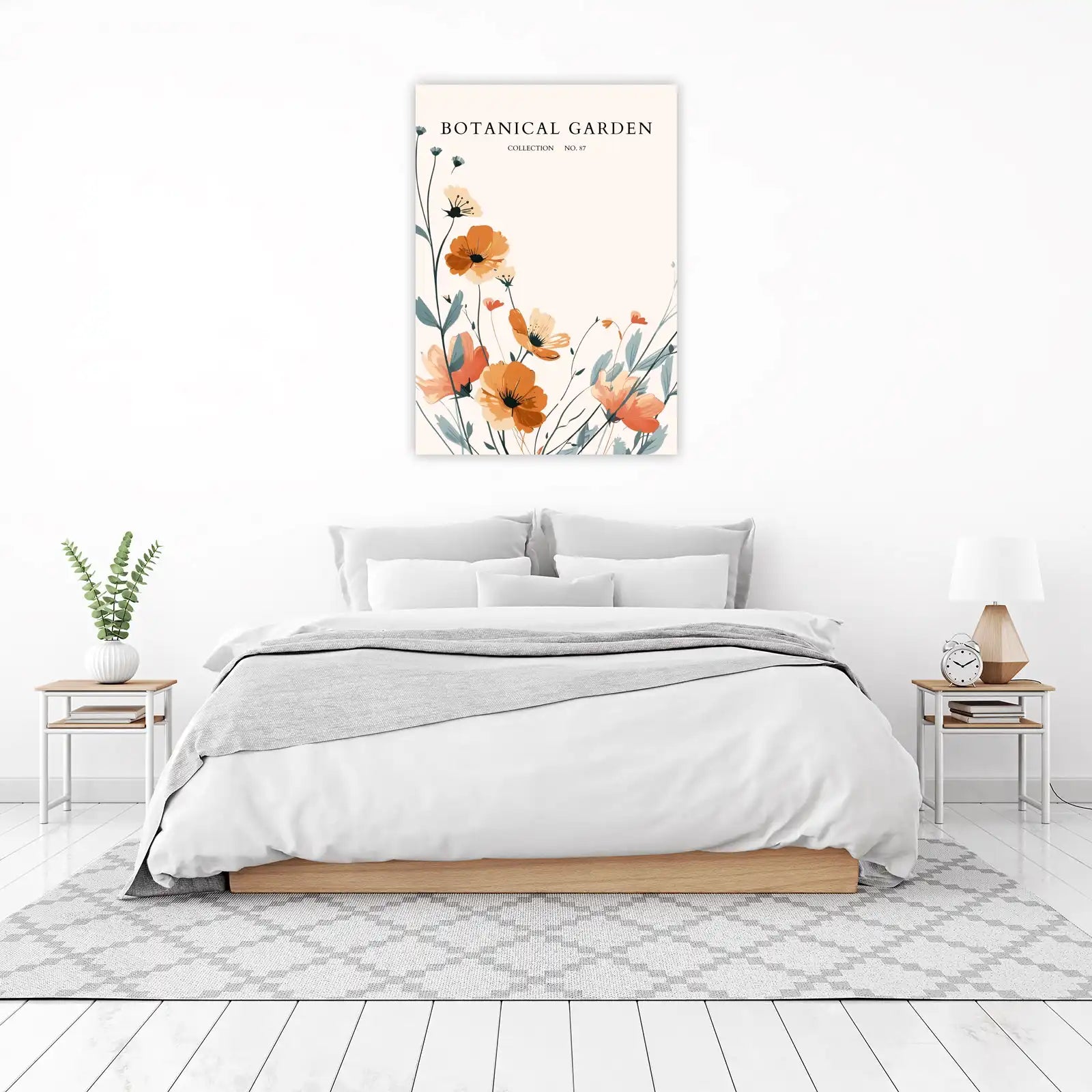 Botanical Garden Floral Orange & Peach Wall Art