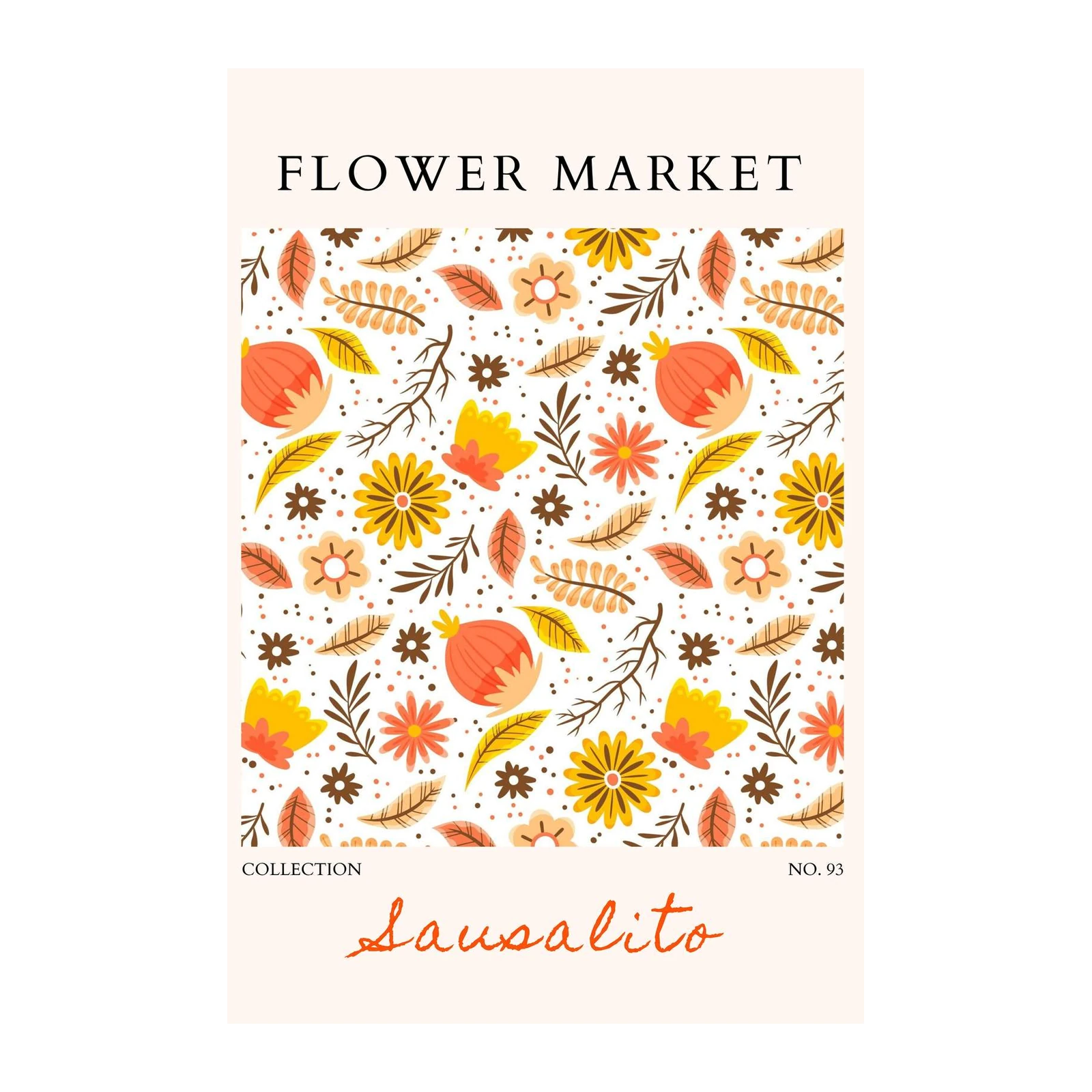 Vibrant Floral Autumn Flower Market Wall Art