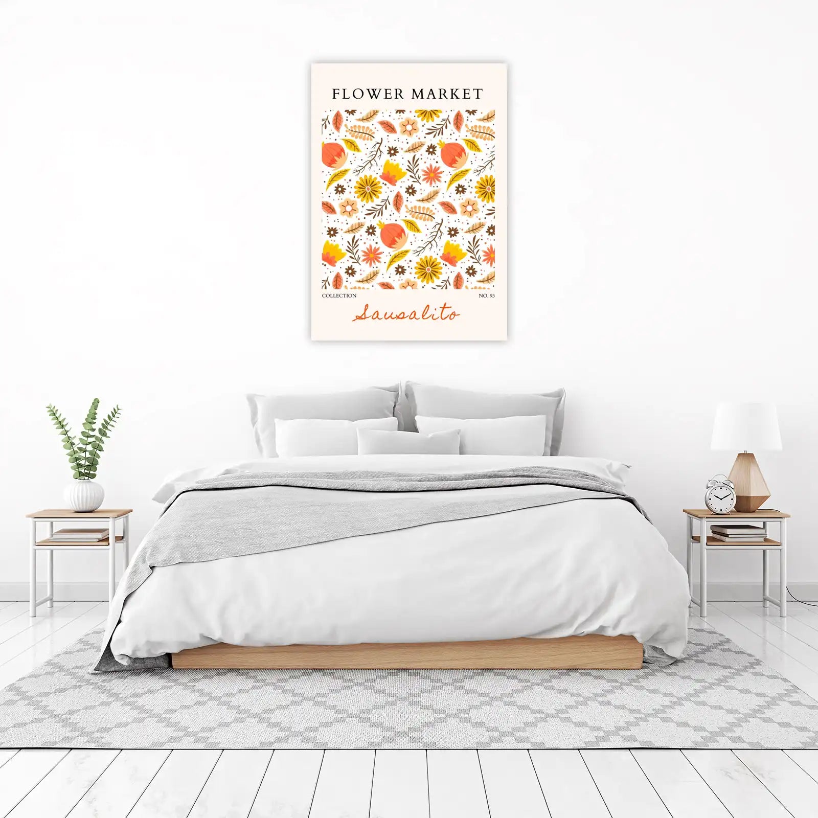 Vibrant Floral Autumn Flower Market Wall Art