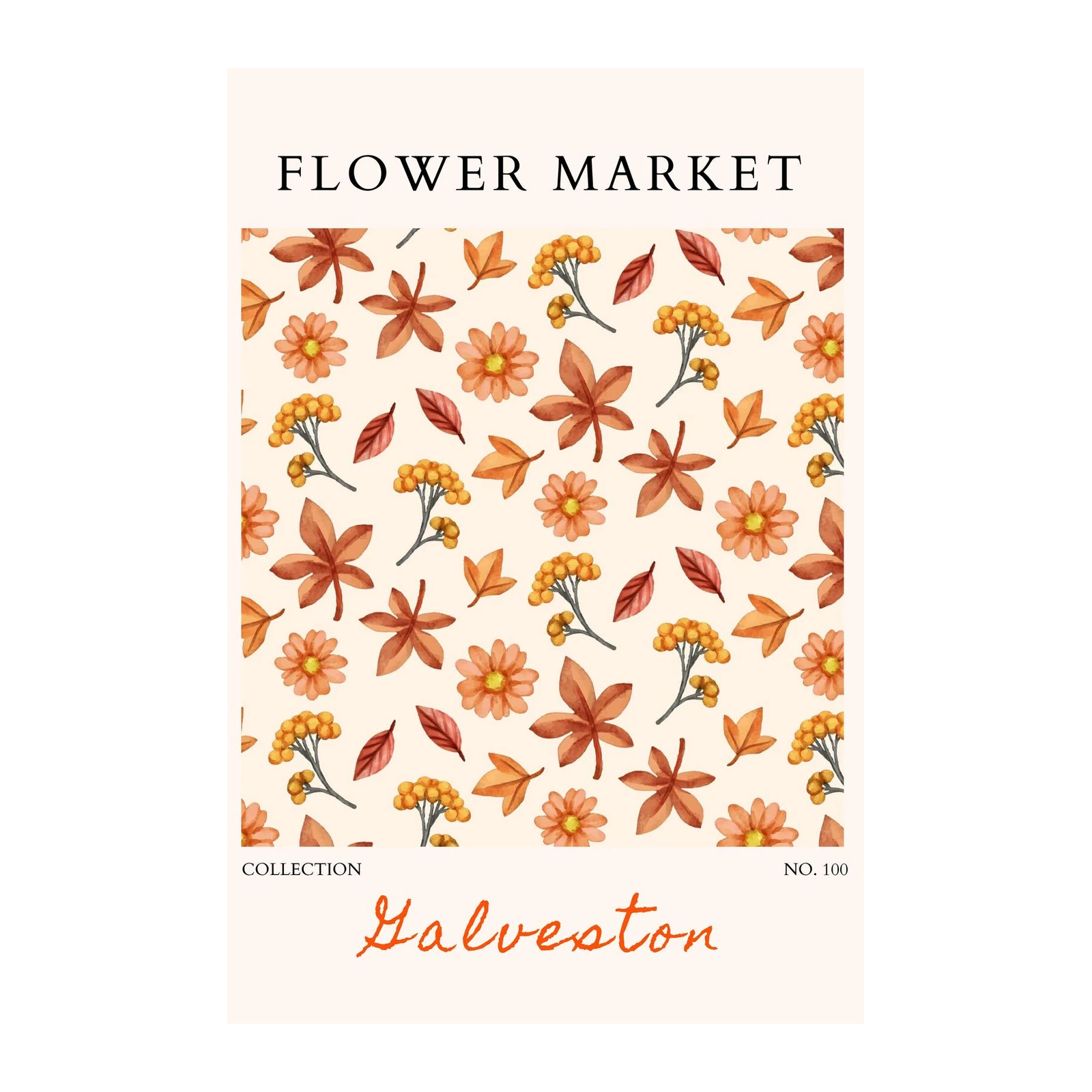 Autumn Floral & Leaf Galveston Wall Art