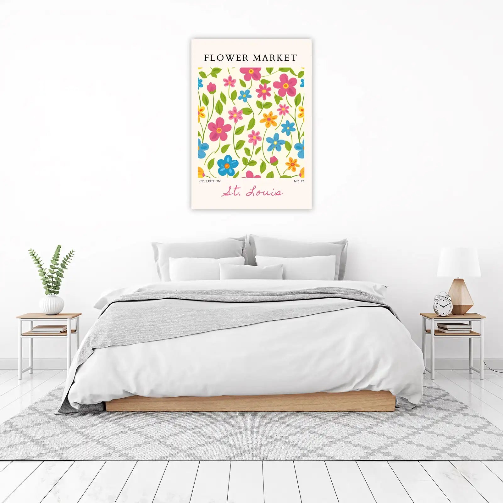 Vibrant Floral Market Art Wall Art
