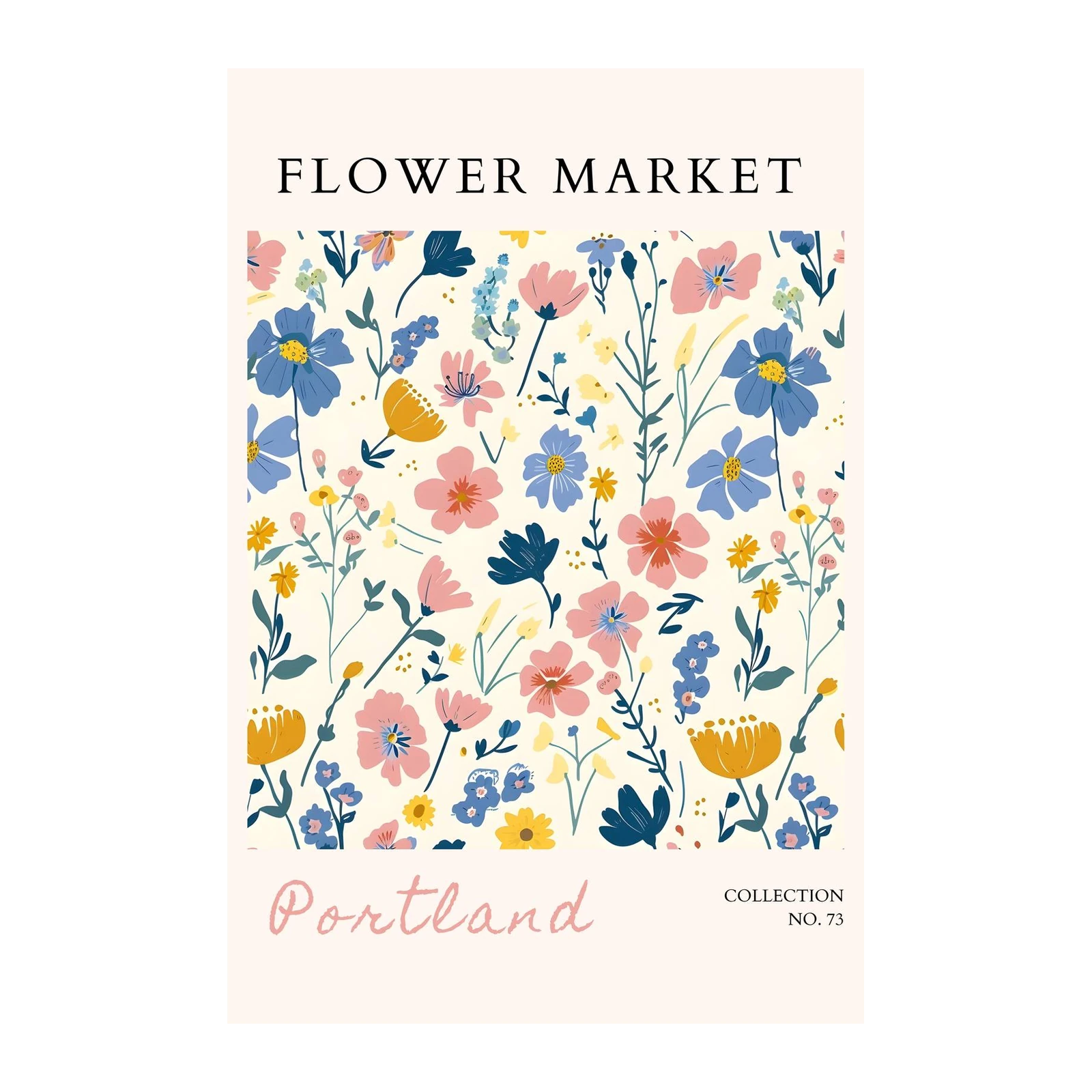 Charming Floral Market Portland Wall Art