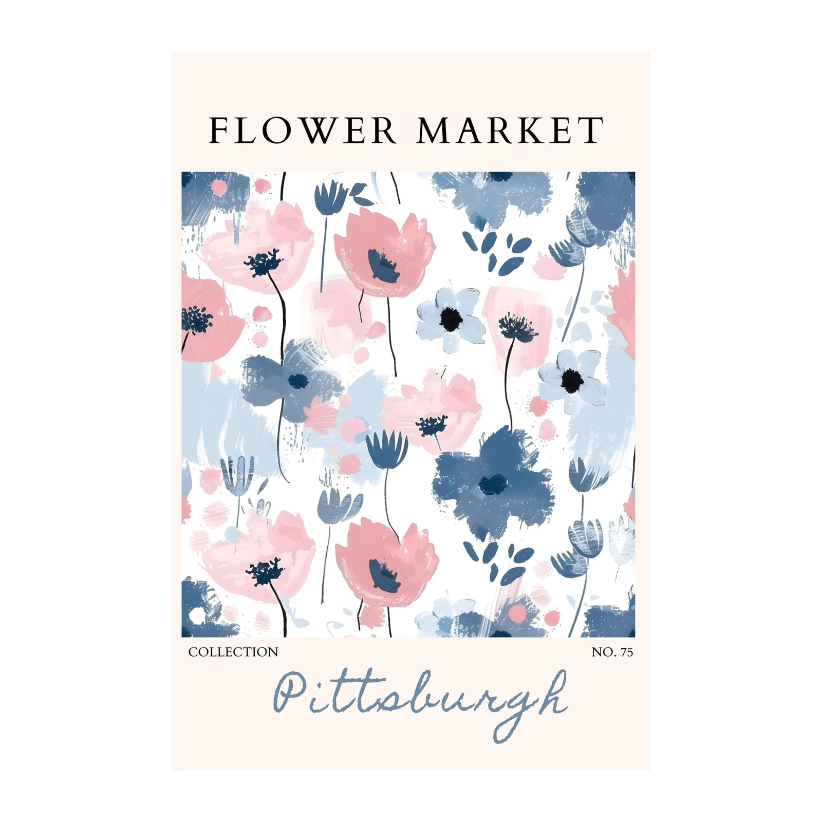 Modern Floral Art 'Pittsburgh' Wall Art
