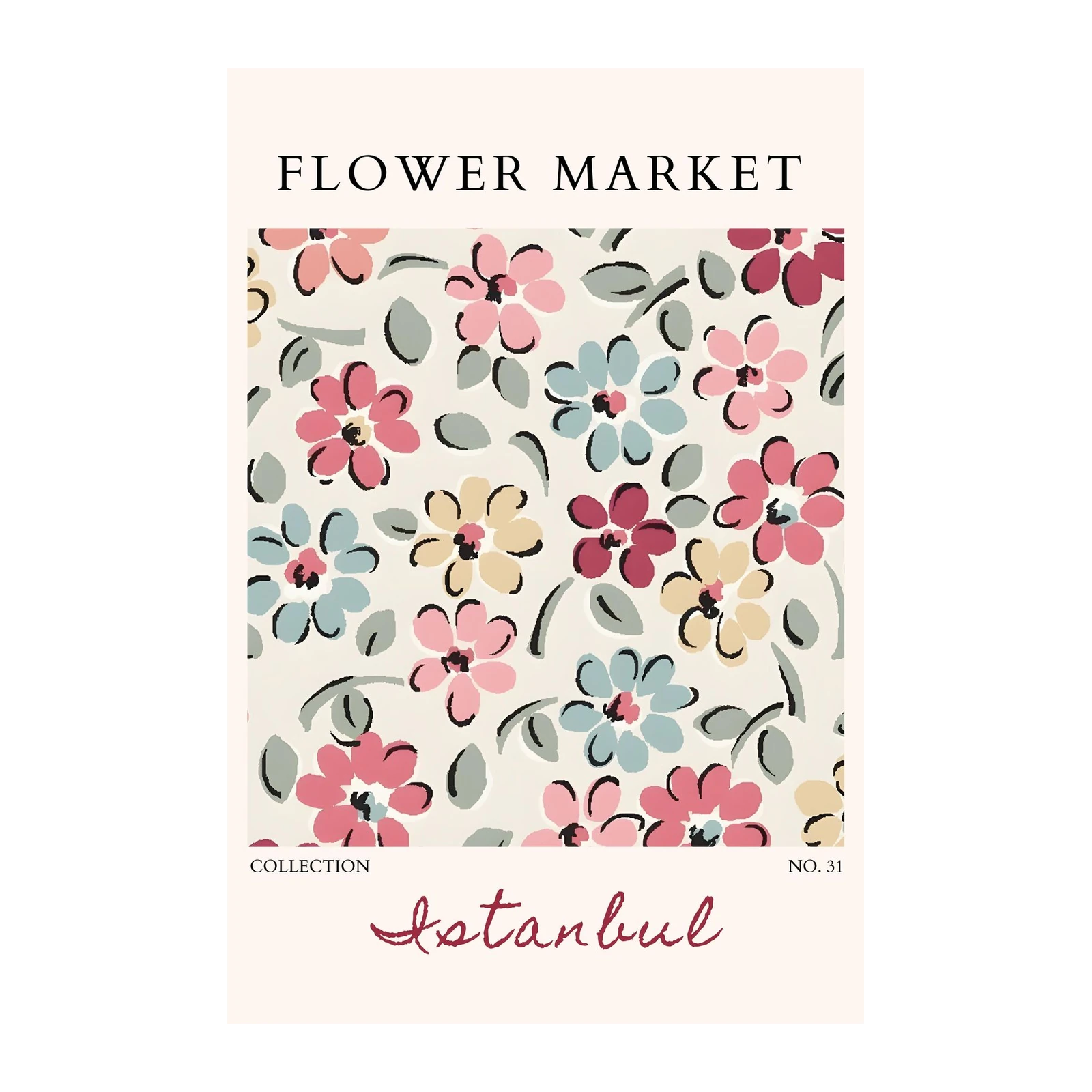 Whimsical Floral Market Wall Art Art