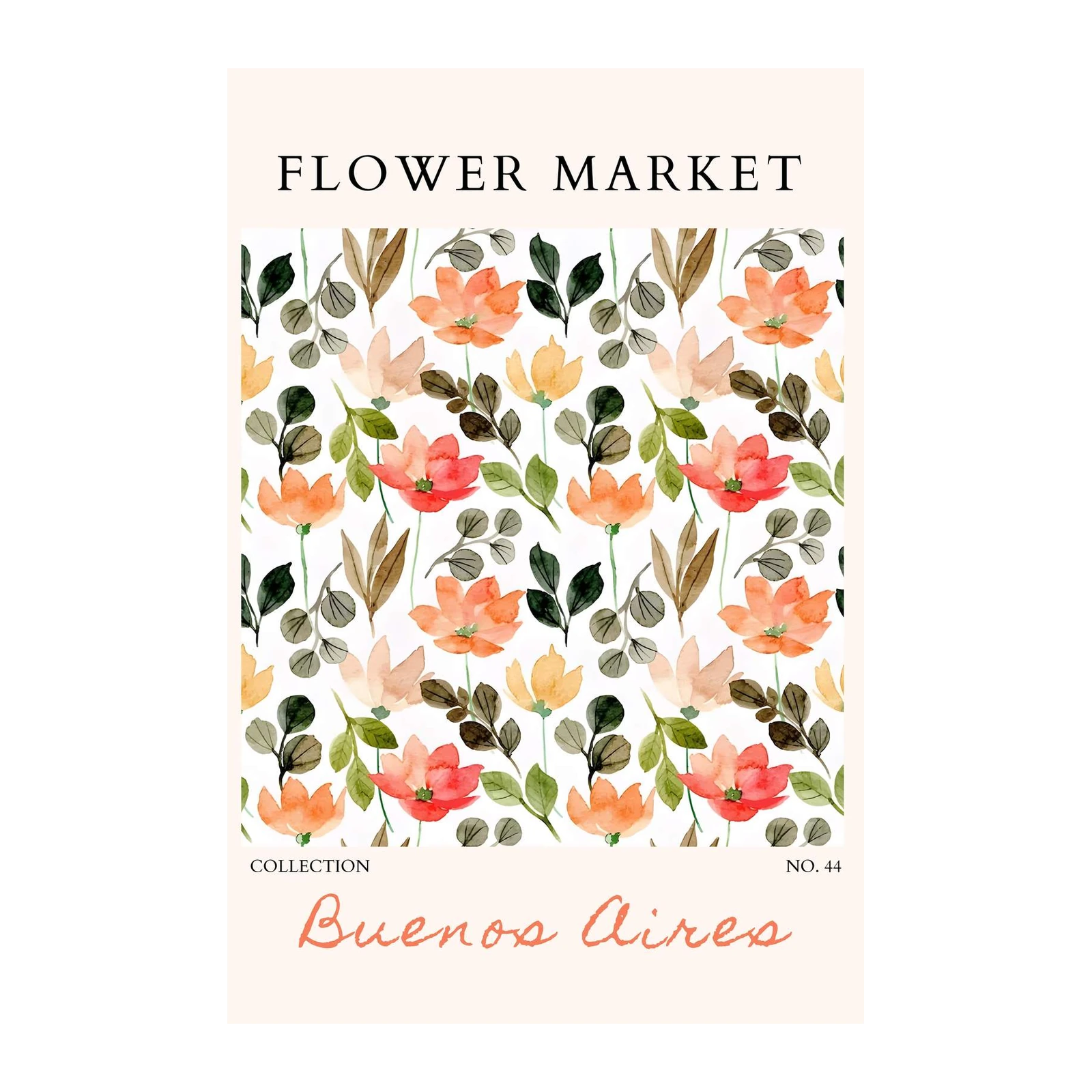 Watercolor Floral 'Buenos Aires' Wall Art