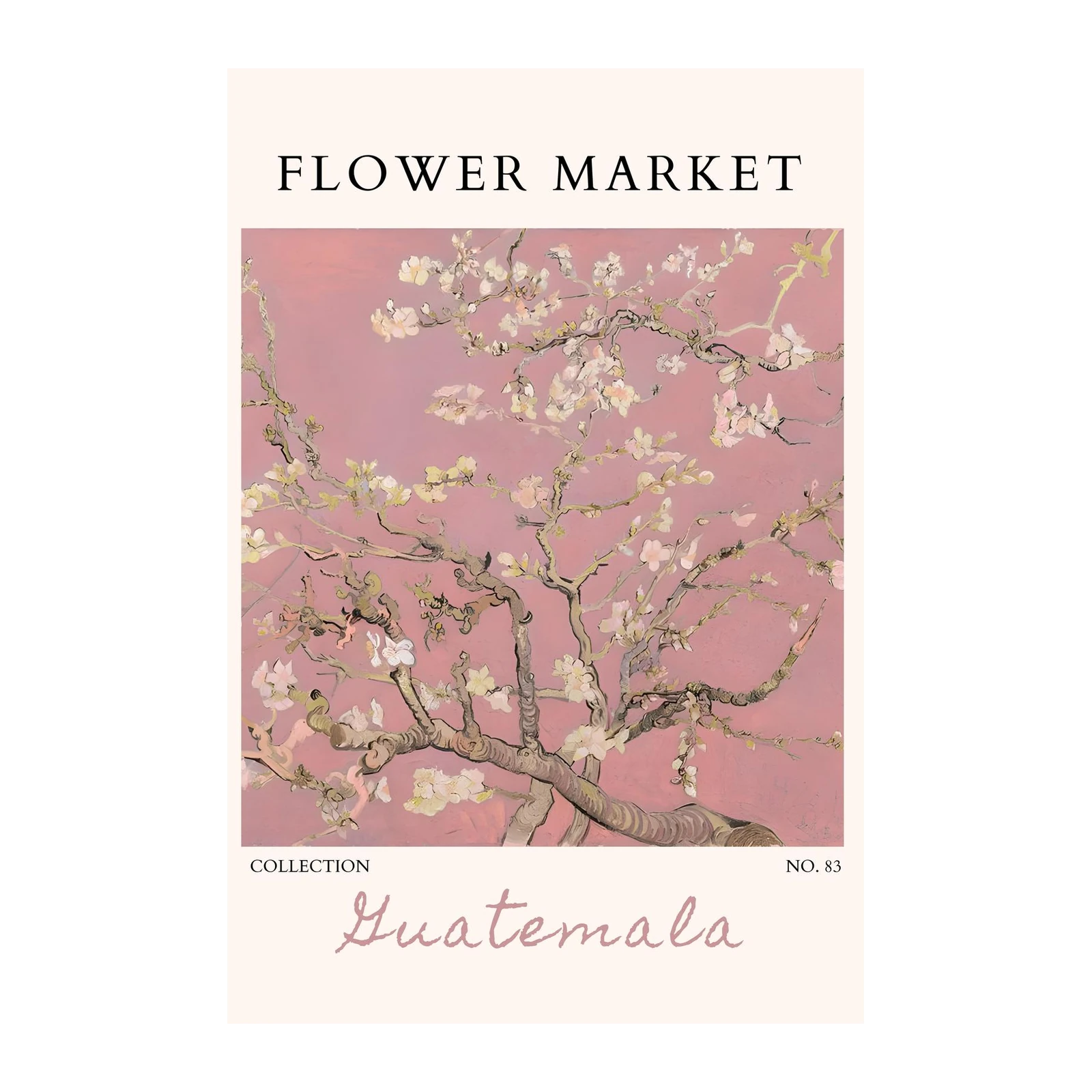 Pink Blossom Almond Tree Wall Art