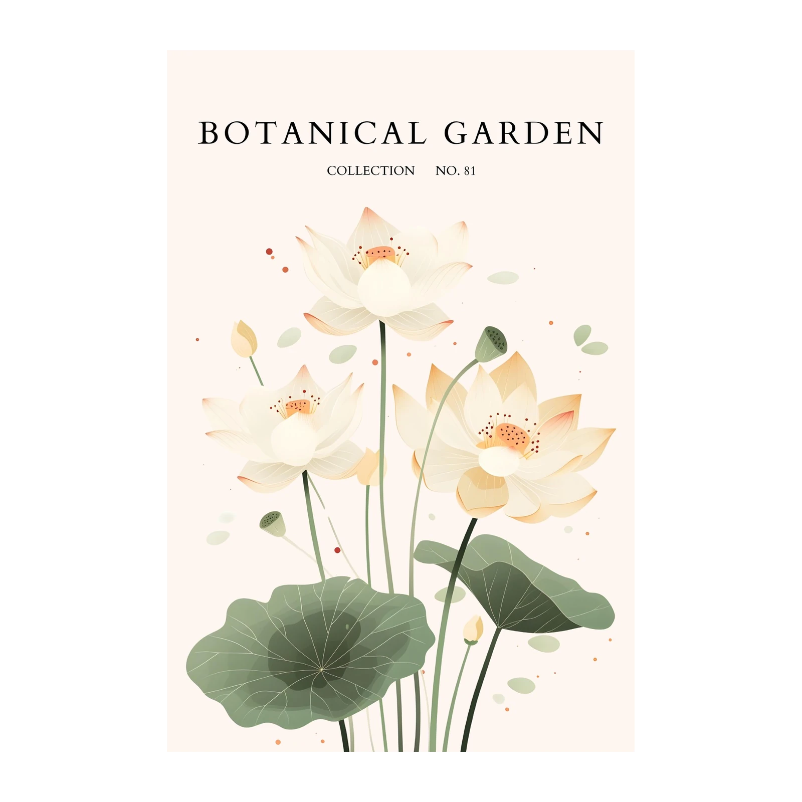 Serene Lotus Garden Botanical Wall Art