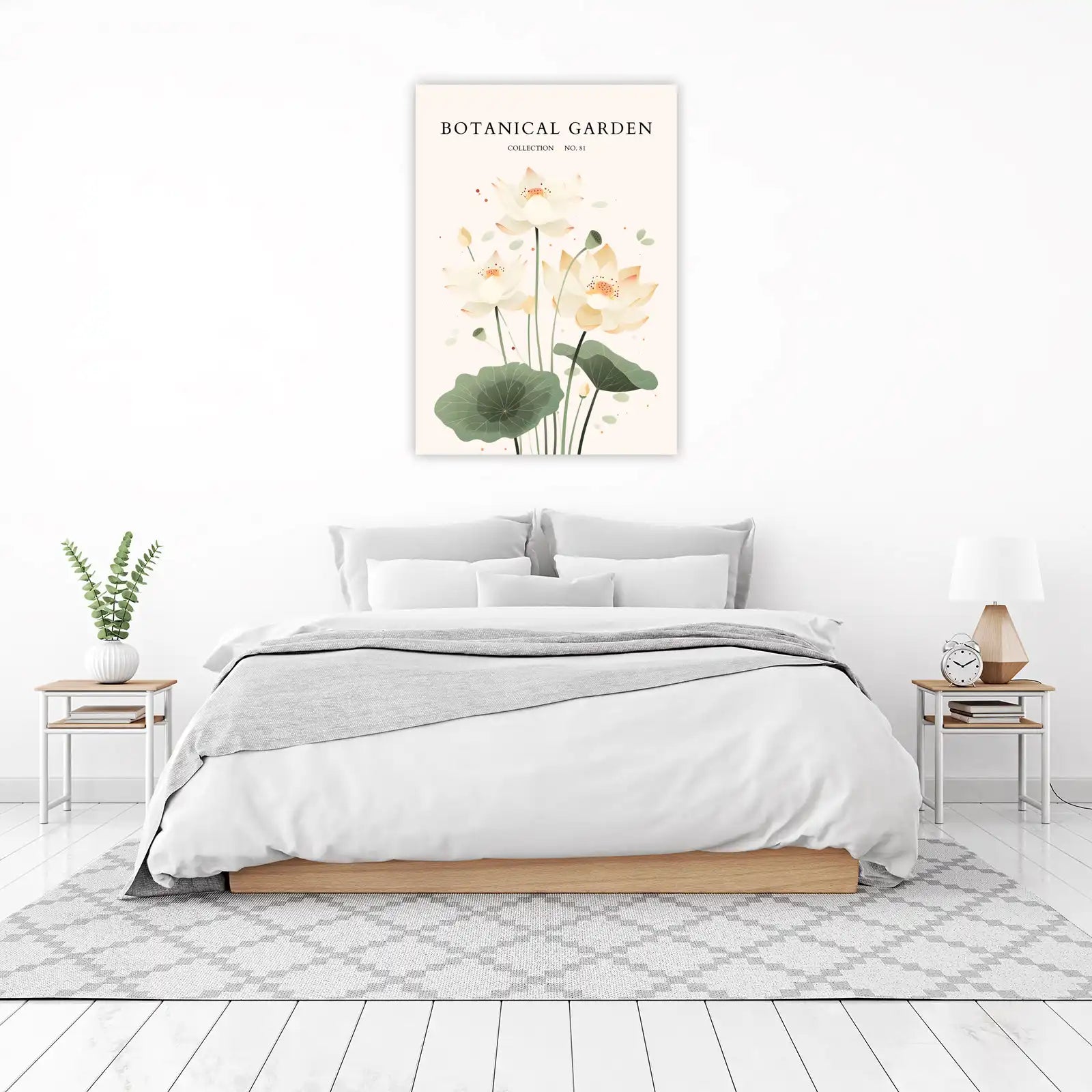 Serene Lotus Garden Botanical Wall Art