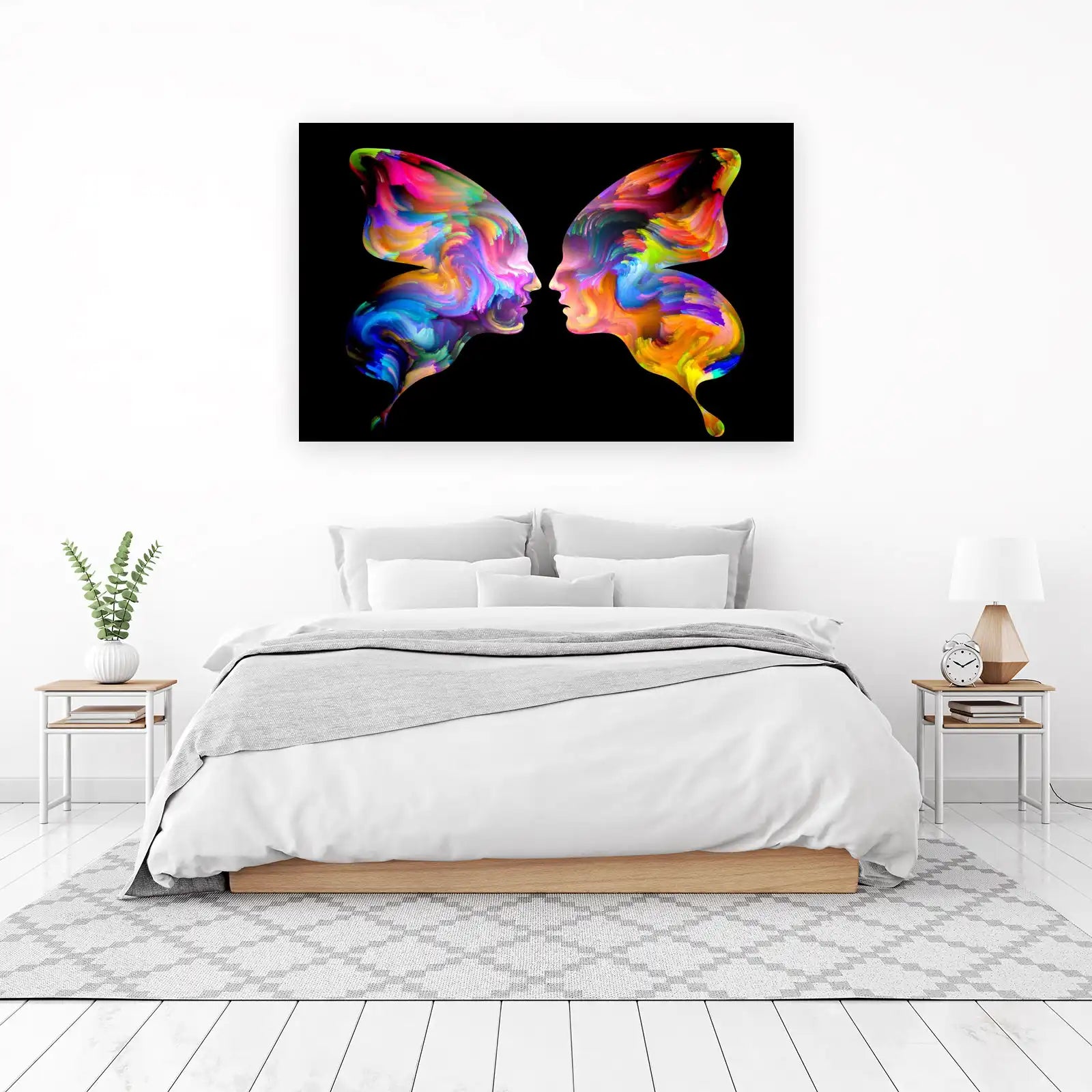 Abstract Butterfly Embrace Wall Art