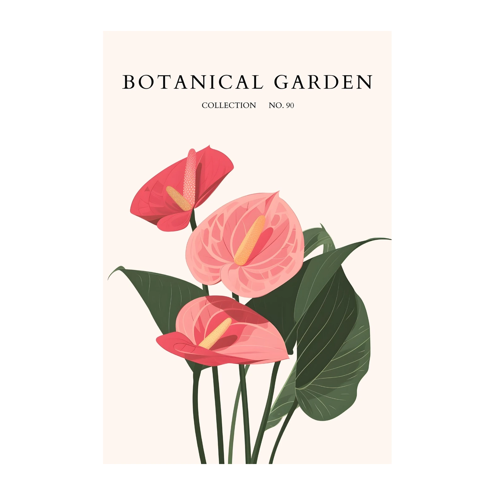 Pink Anthurium Botanical Garden Wall Art