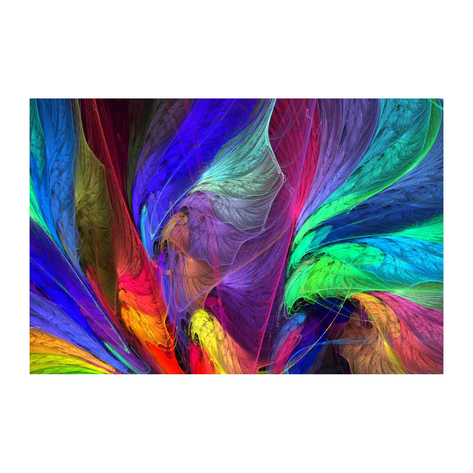 Vibrant Fractal Swirls Abstract Wall Art