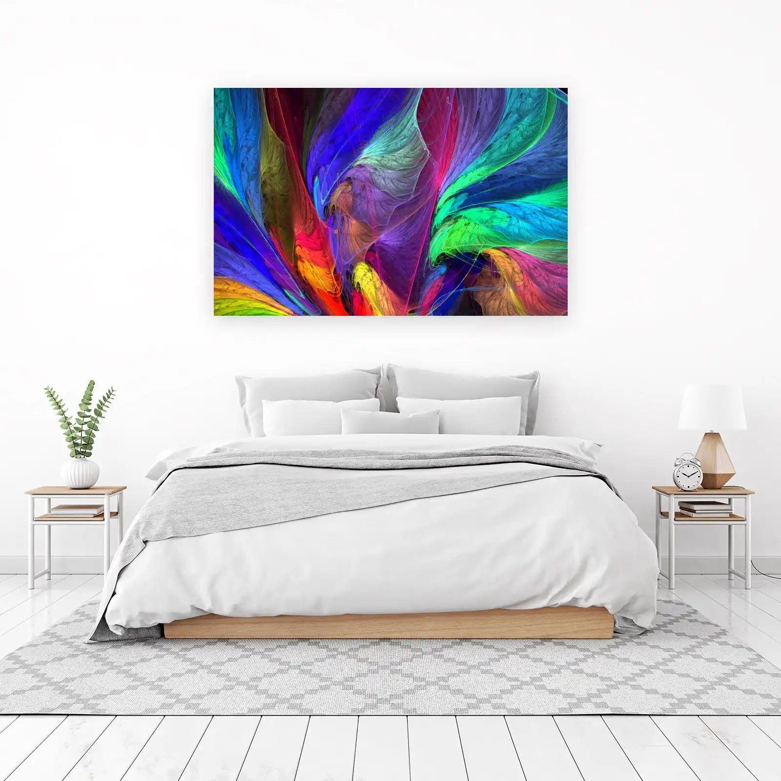 Vibrant Fractal Swirls Abstract Wall Art