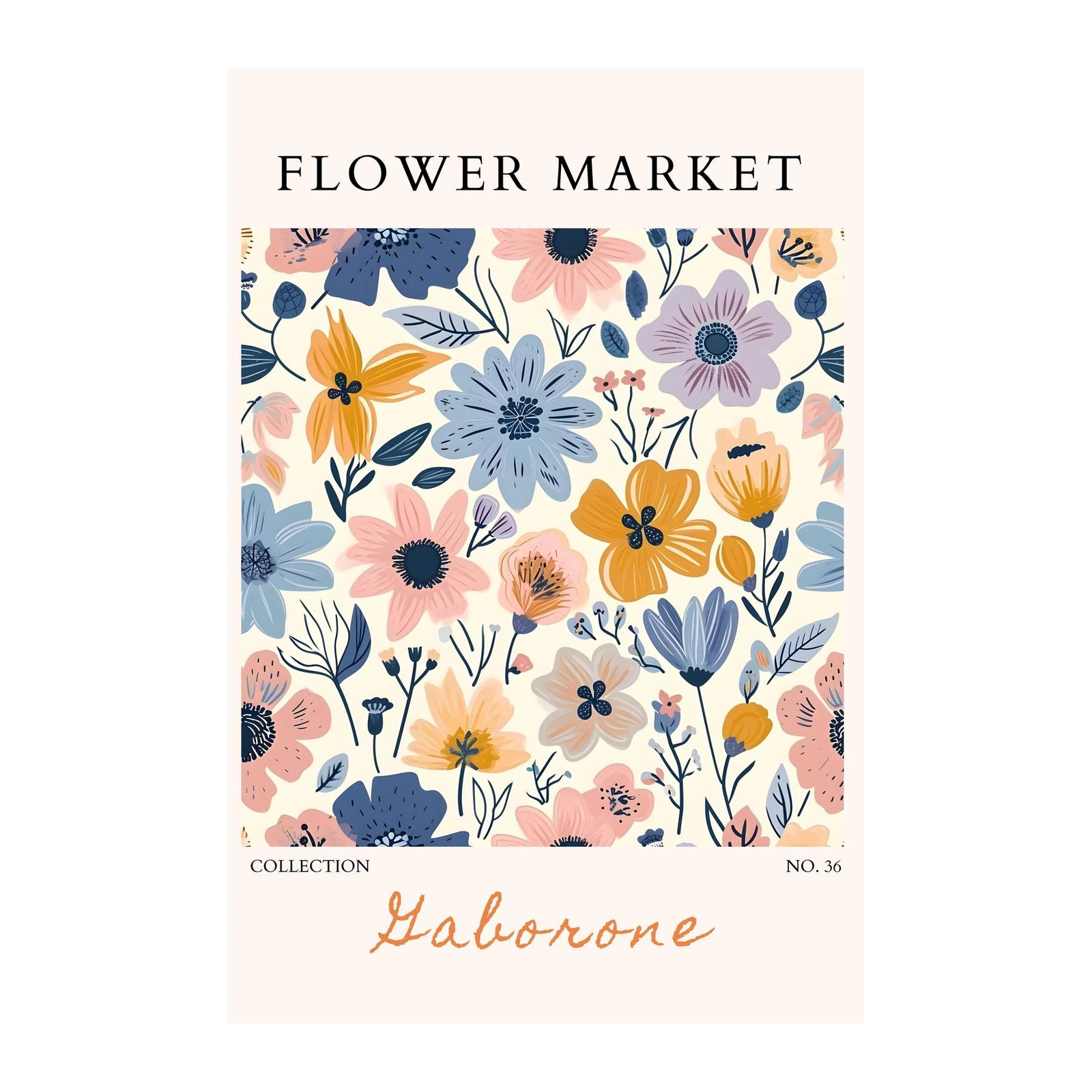 Vibrant Floral Market Gaborone Wall Art