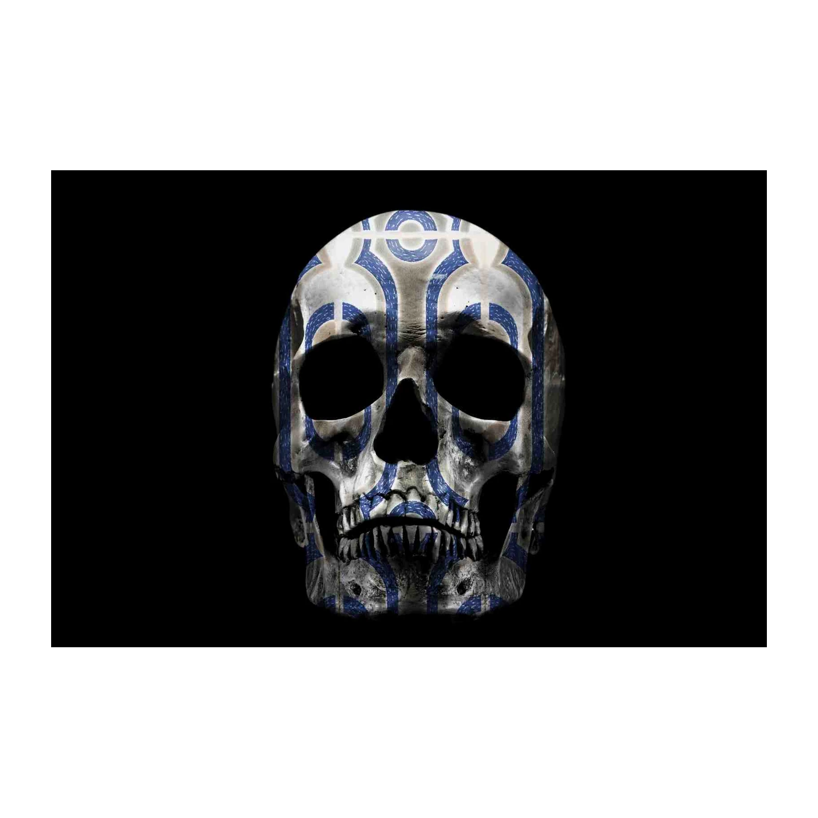 Gothic Blue Skull Art Wall Art
