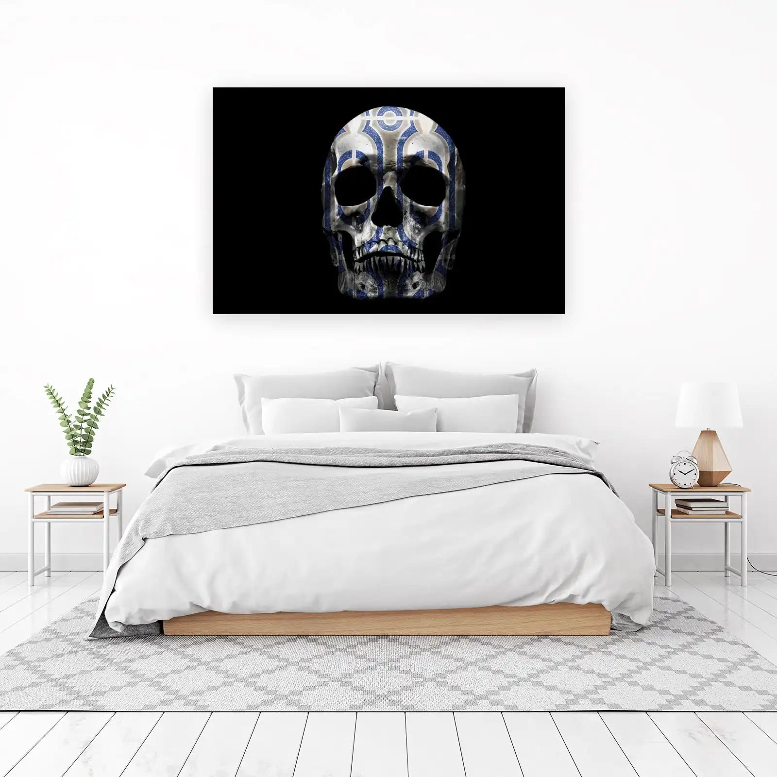 Gothic Blue Skull Art Wall Art