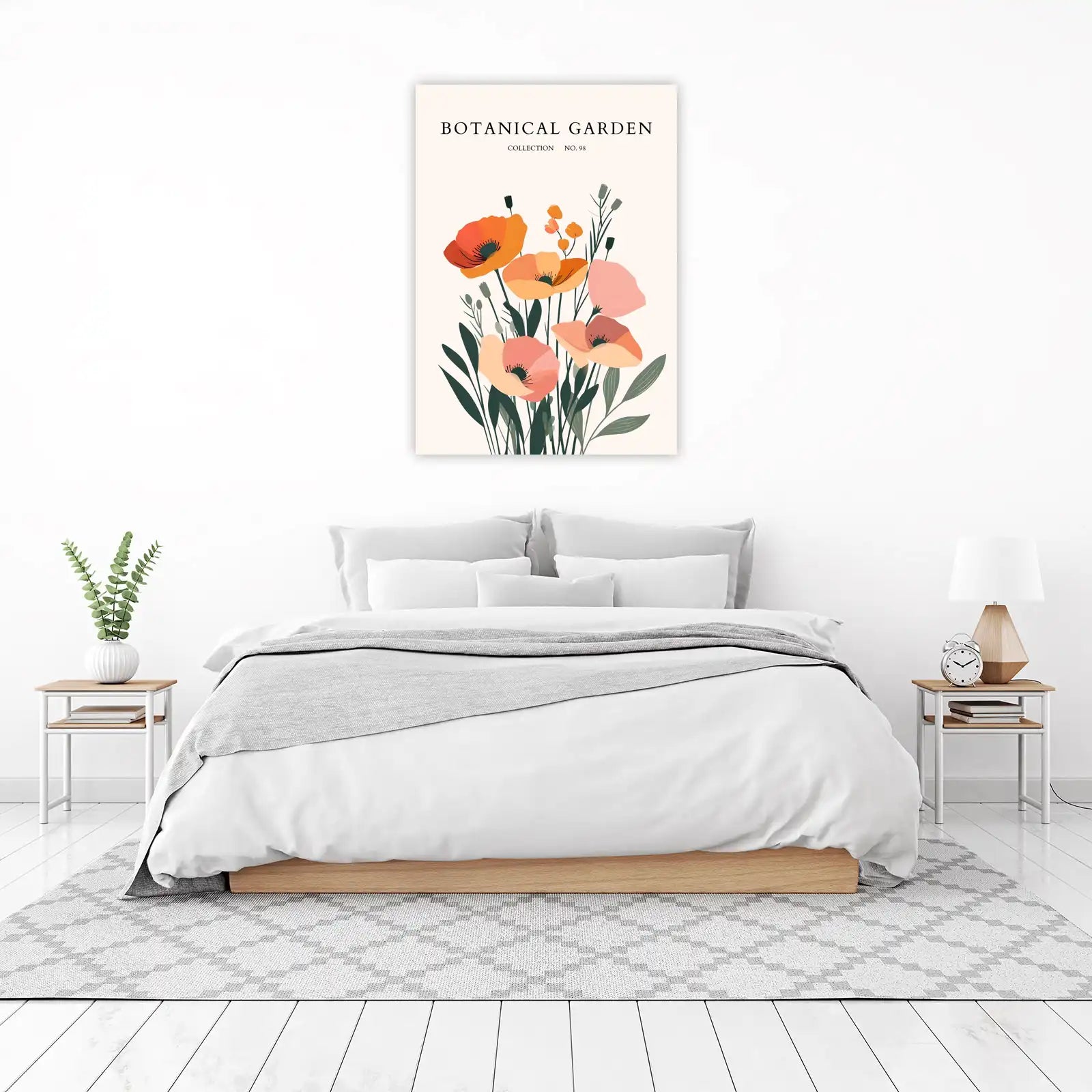 Abstract Poppy Floral Botanical Garden Wall Art