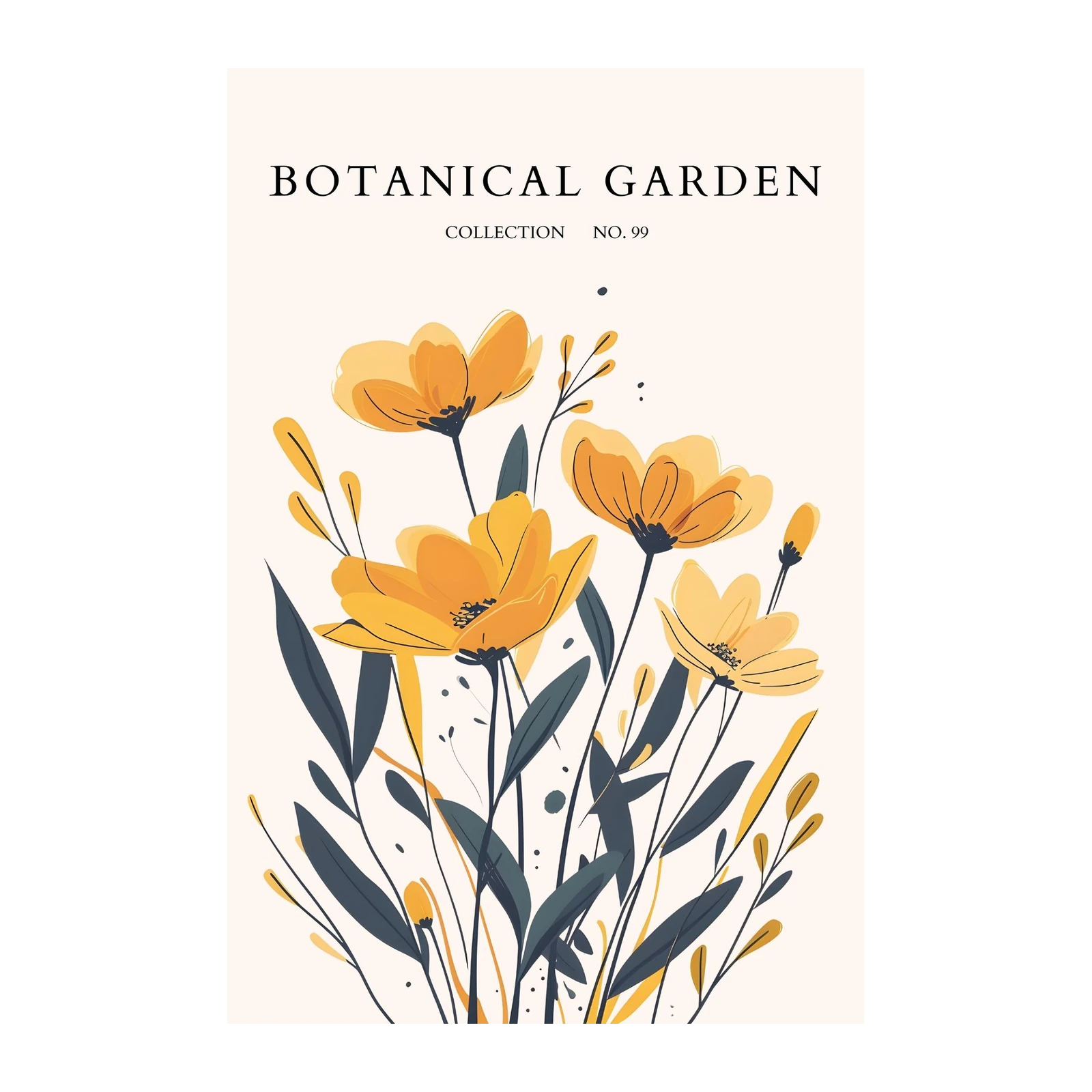 Botanical Garden Yellow Floral Wall Art