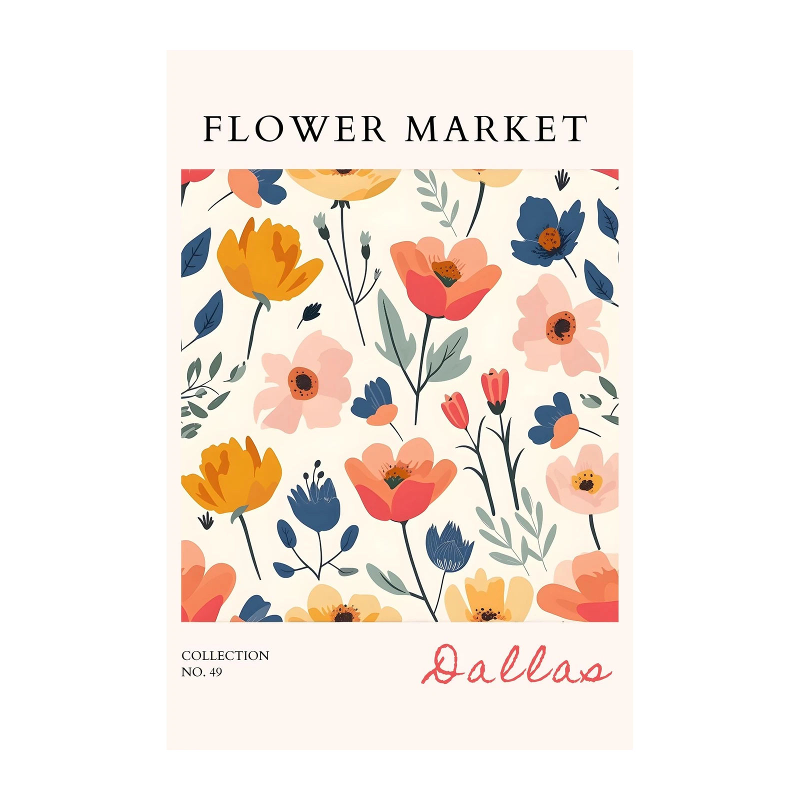 Vibrant Floral Market Dallas Wall Art