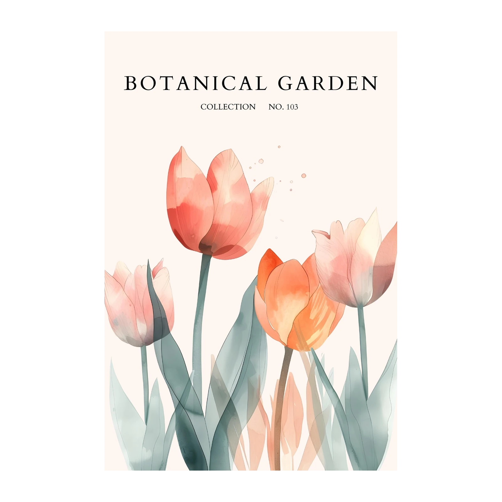 Watercolor Tulip Garden Wall Art