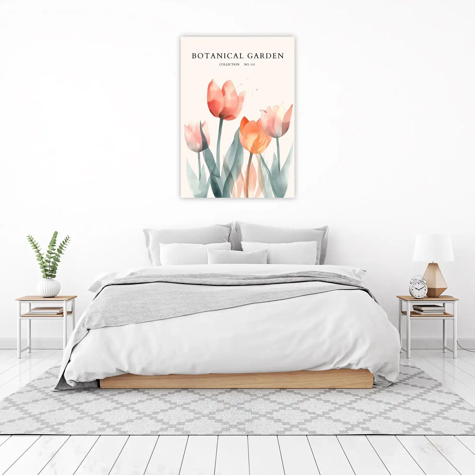 Watercolor Tulip Garden Wall Art