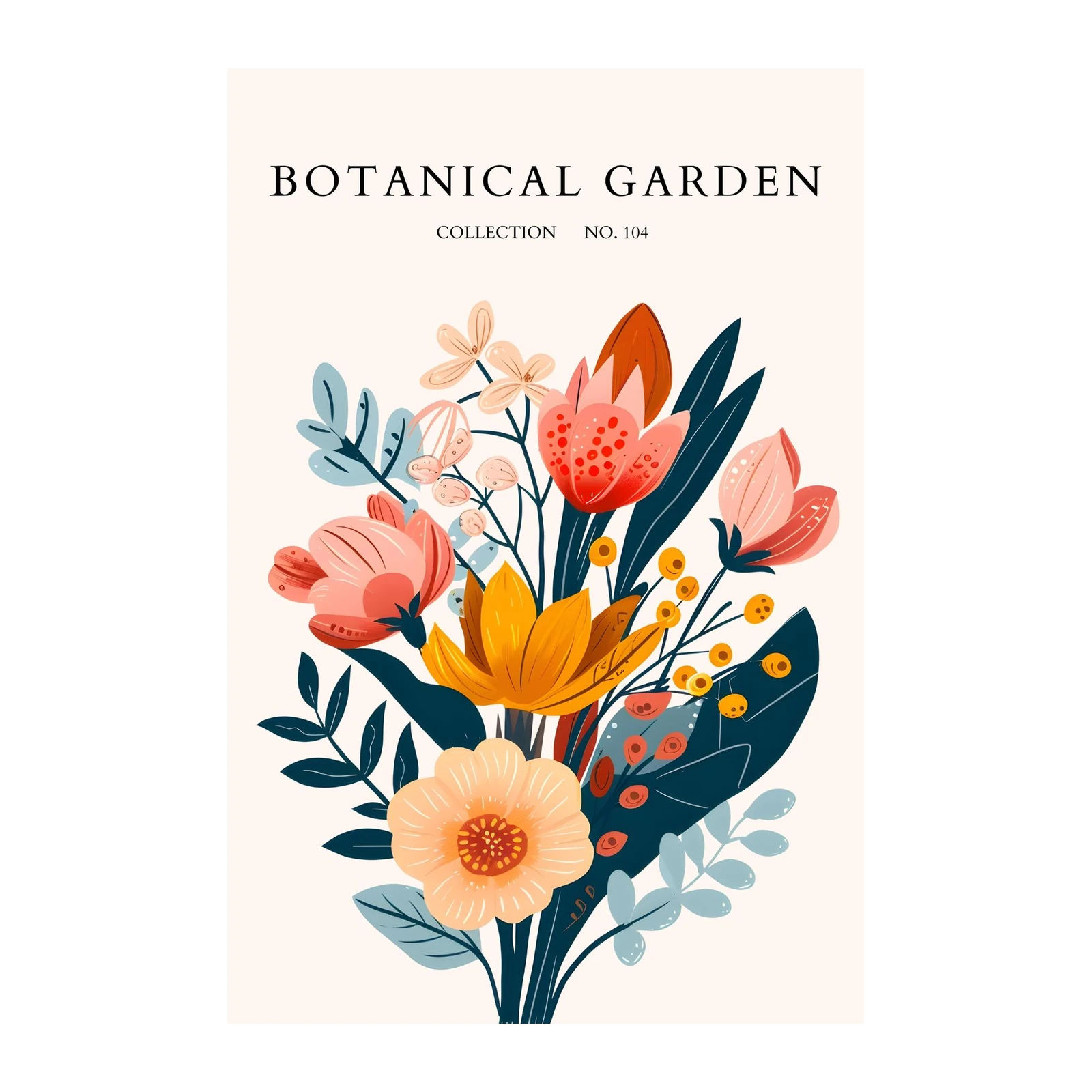 Vibrant Botanical Garden Floral Wall Art