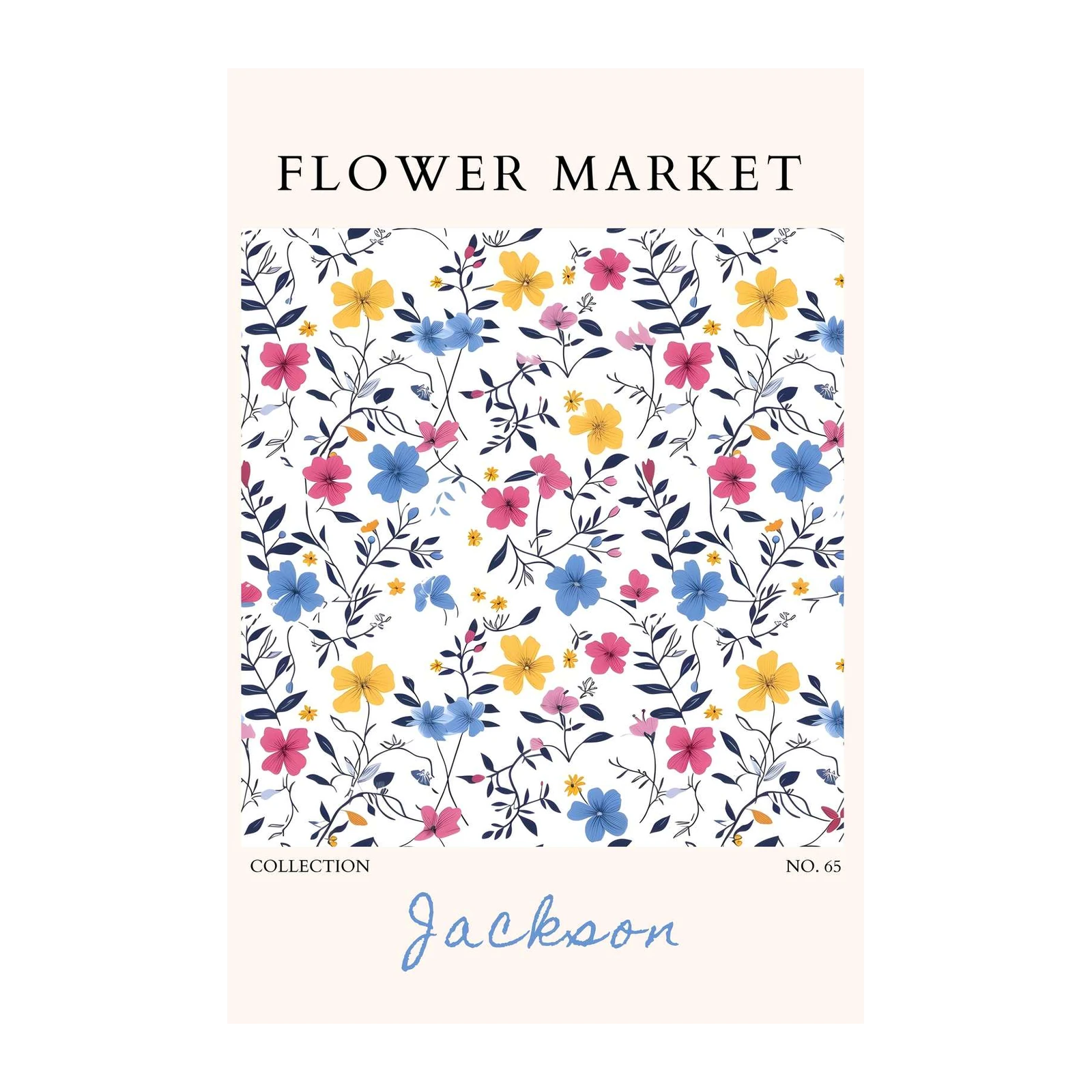 Vibrant Floral 'Flower Market' Wall Art