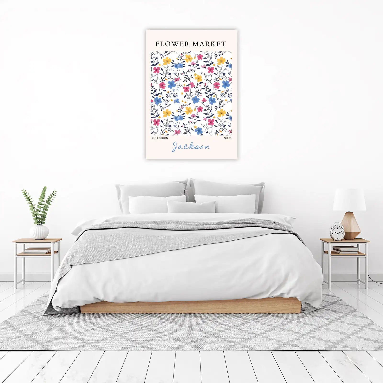 Vibrant Floral 'Flower Market' Wall Art