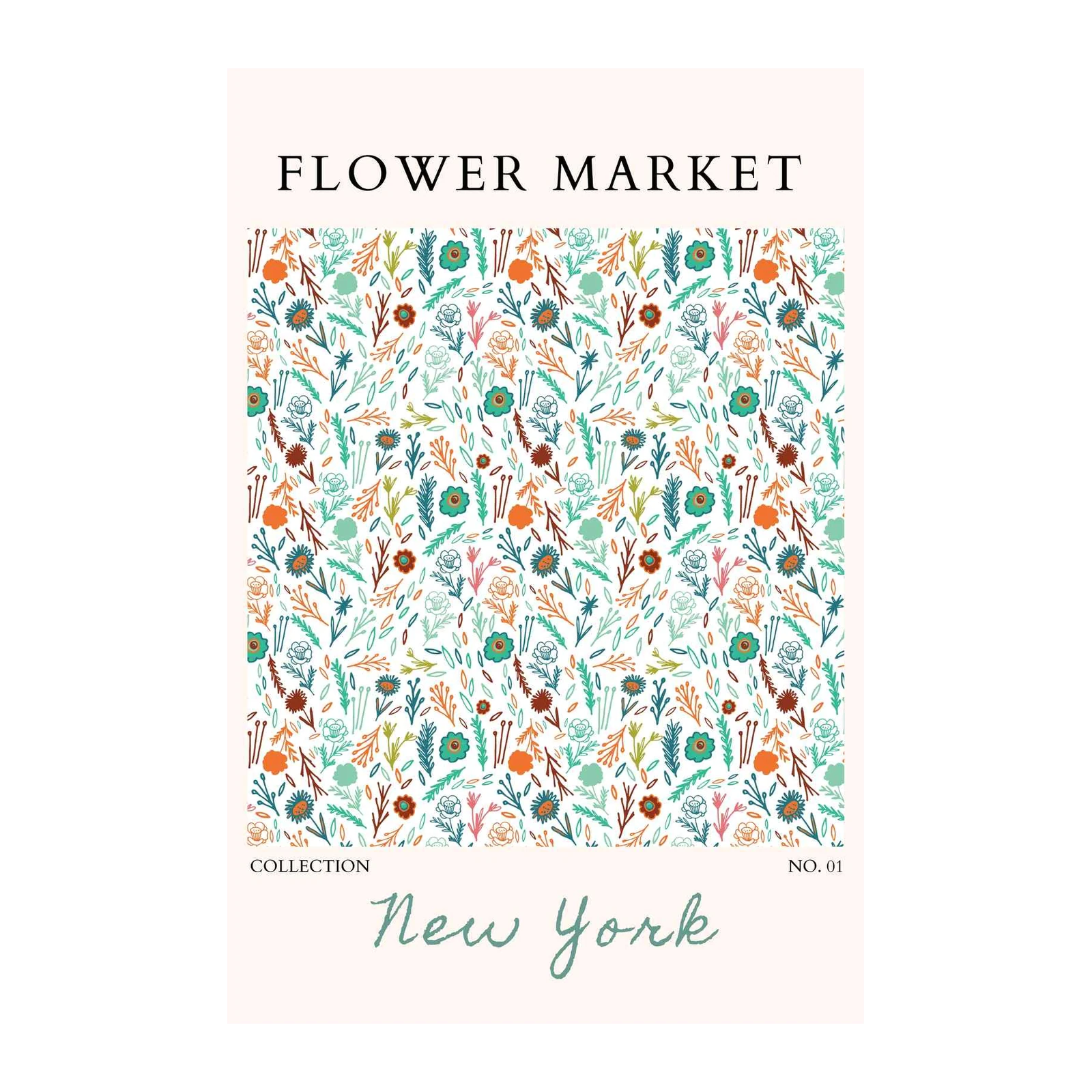 Floral Market New York Wall Art - Boho Wall Art