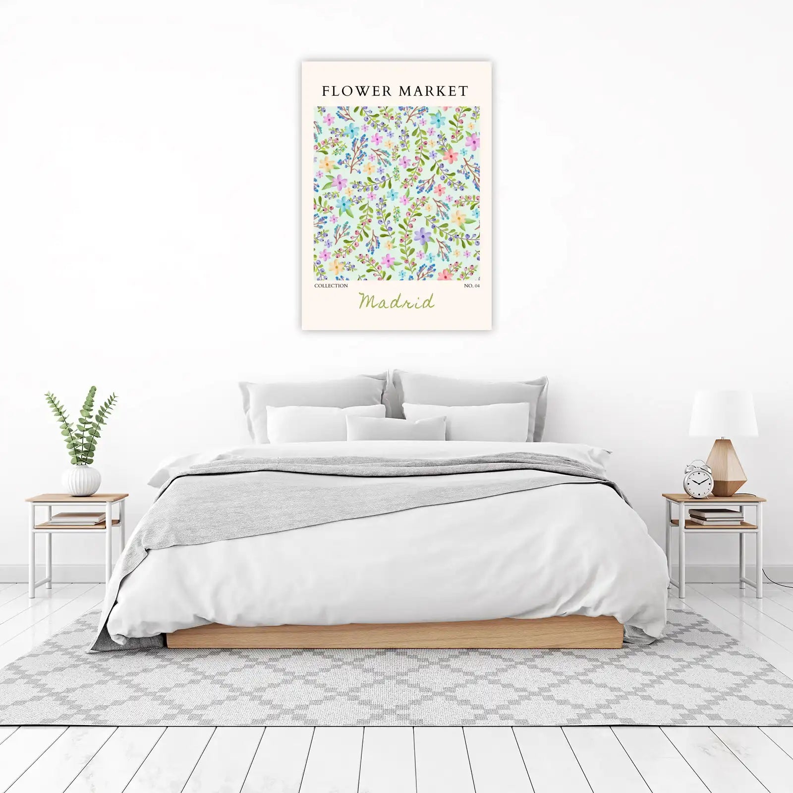Vibrant Floral Market Madrid Art Wall Art