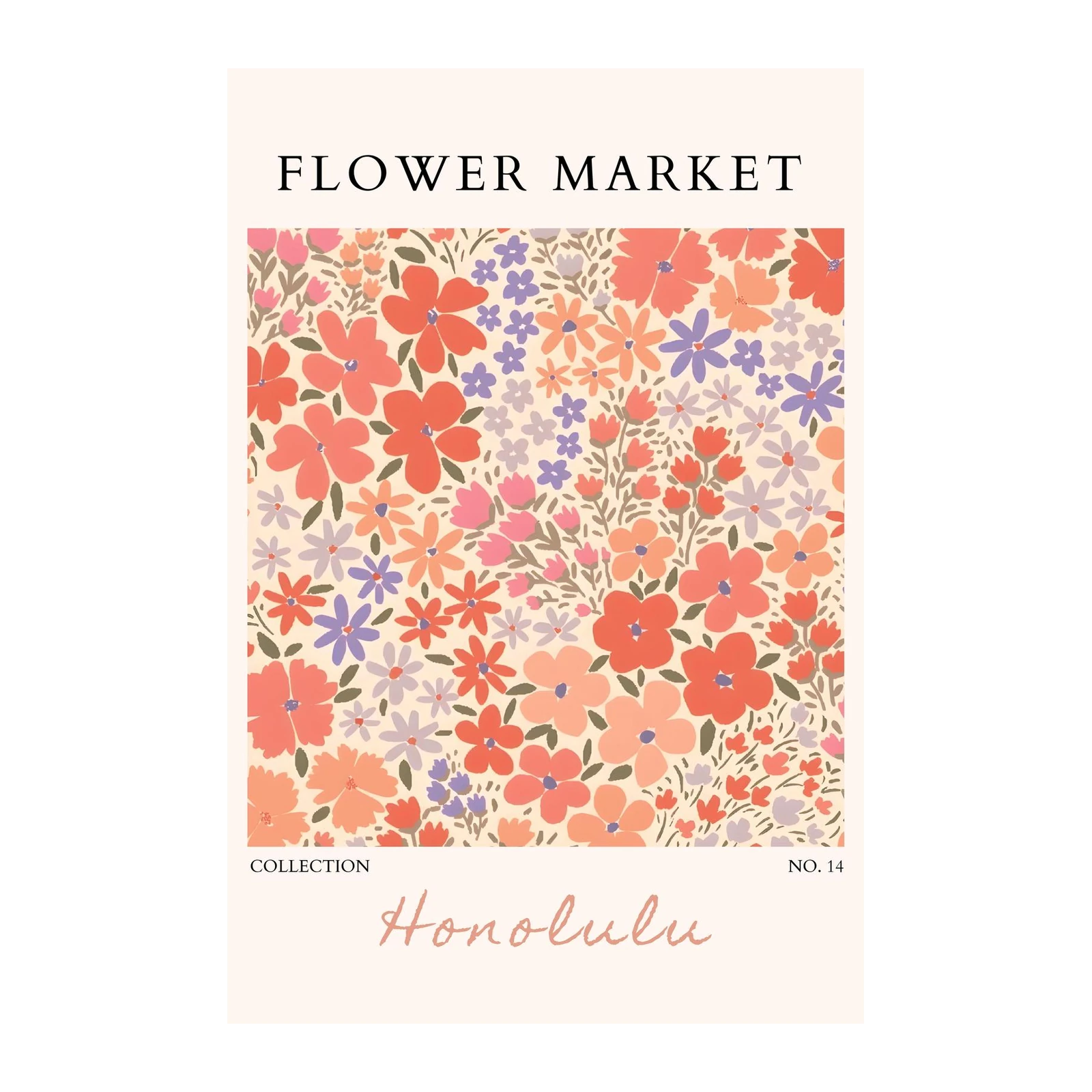 Floral Delight Honolulu Wall Art - Mid Century Modern Art